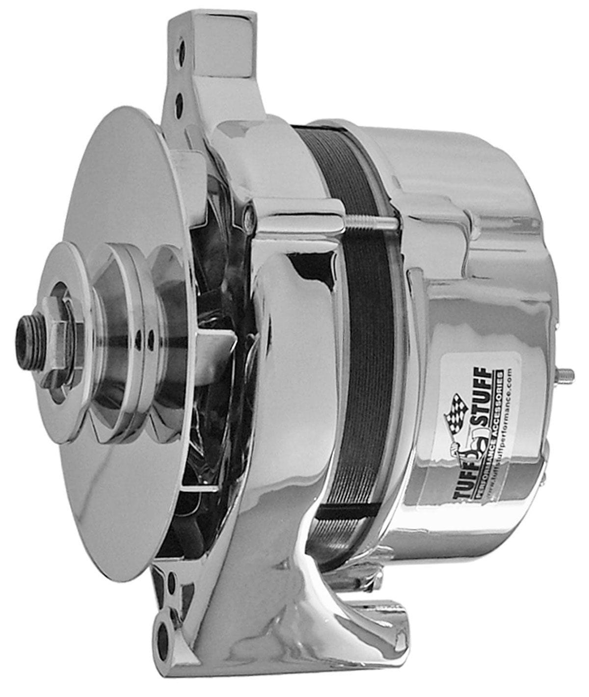 TUFFSTUFF 100 AMP, 1 Wire, Internal Regulator, Single V Groove Pulley Tuffstuff Chrome Ford Alternator TUF7078ND SR