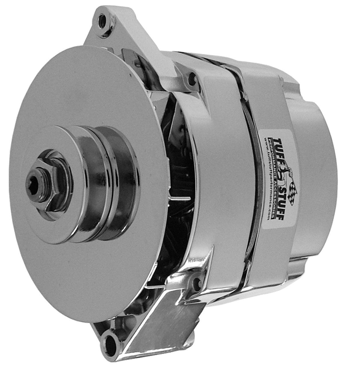 TUFFSTUFF 100 AMP, 1 Wire, Internal Regulator, Single V Groove Pulley Tuffstuff Polished GM 10SI Style Alternator TUF7127NDP SR
