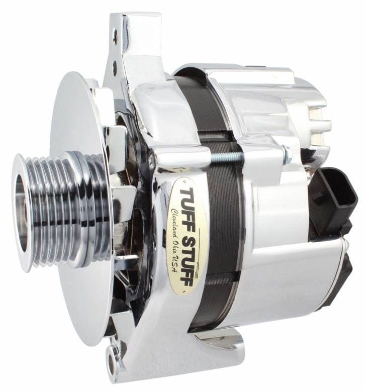TUFFSTUFF 100 Amp, Suit Most 87-95 5.0L, 6 Groove Serpentine Pulley Tuffstuff Chrome Ford Internal Regulator Alternator TUF7716B SR