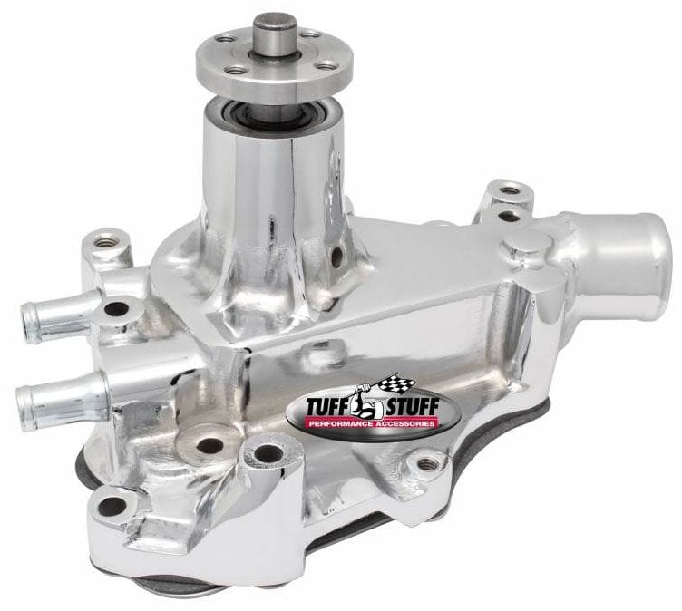 TUFFSTUFF Suit Ford 289-351W Tuffstuff Chrome High Flow Cast Water Pump with Passenger Side Inlet TUF1468B SR