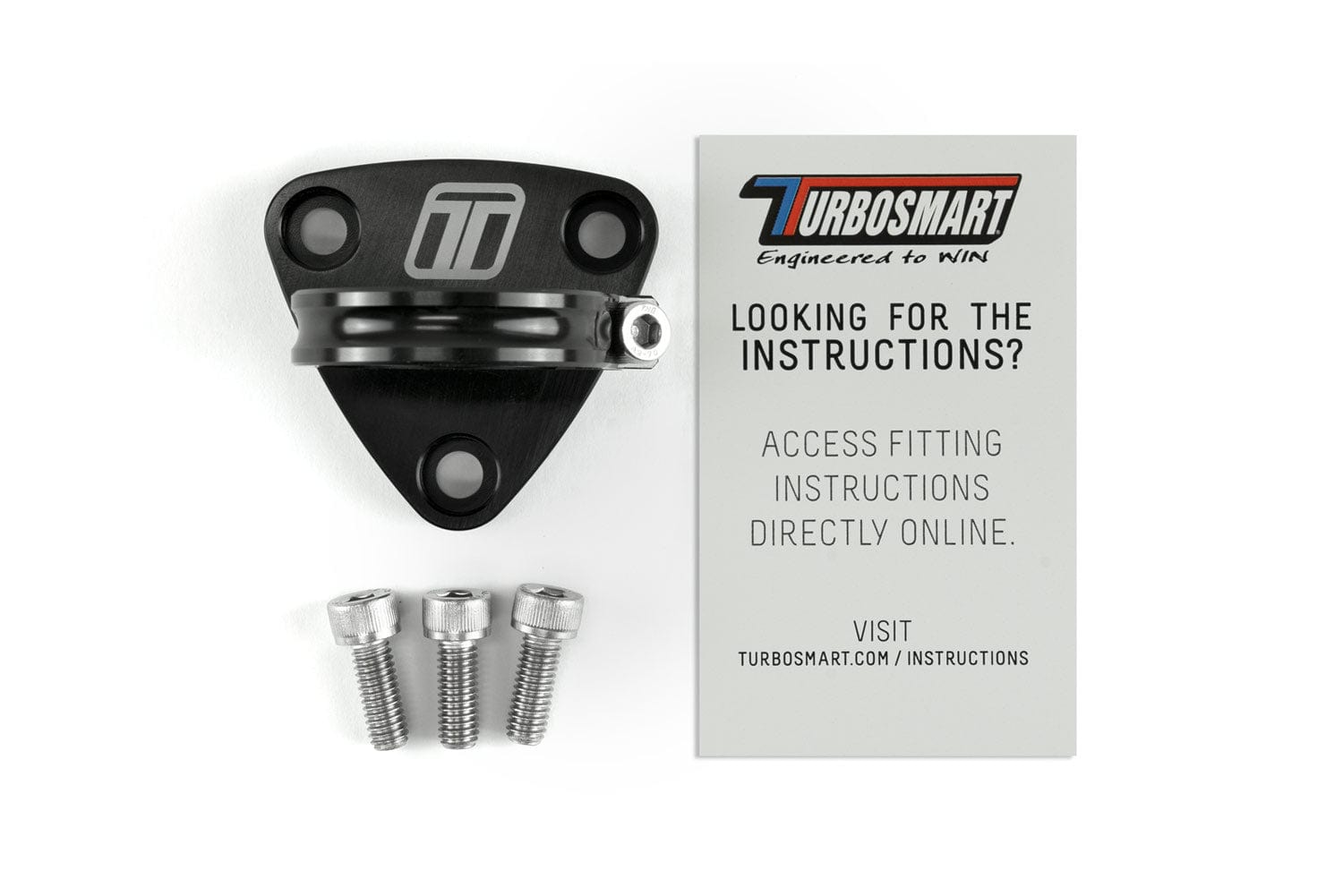 Turbosmart Turbosmart Oil Pressure Regulator (V2) Billet Bracket Turbosmart V2 Turbo Oil Pressure Regulator Billet Mounting Bracket, Black TS-0801-3002 SR