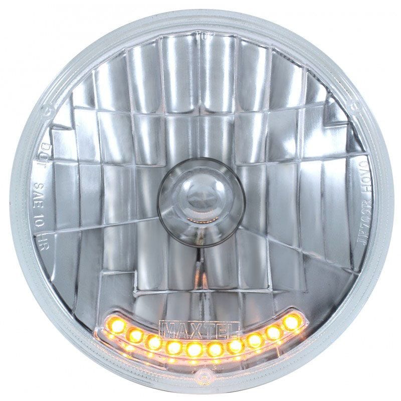 UPI With 10 Amber LED Lights (Each) UPI Reproductions Replacement 7" Crystal Headlight Insert UPS2010LED SR
