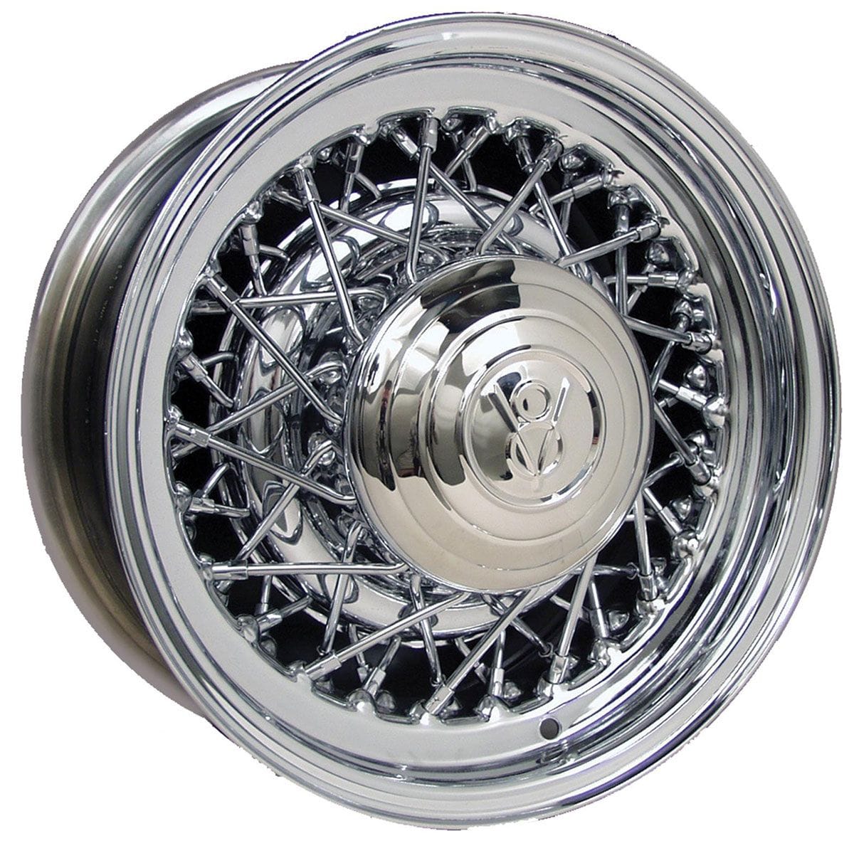 WHEELVINT 4-1/2 & 4-3/4" Bolt Circle With 3" Back Space Wheel Vintiques Chrome Street Rod Wire Rim 15 x 6" WV73-561203 SR