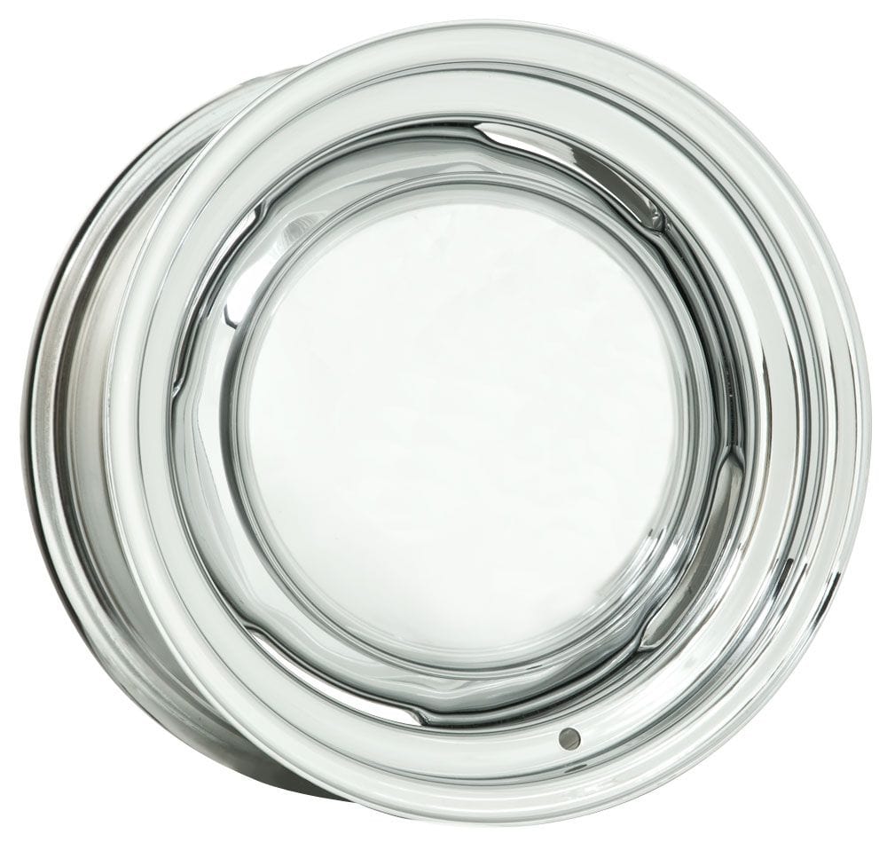 WHEELVINT 4-1/2" Bolt Circle With 4-1/4" Back Space Wheel Vintiques Chrome O.E Ford Rim - Chev Style 15 x 7" WV64-5712044 SR