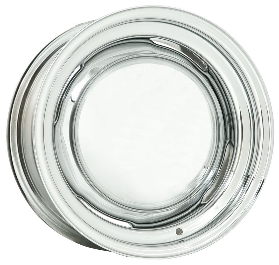 WHEELVINT 4-1/2" Bolt Circle With 4" Back Space Wheel Vintiques Chrome O.E Ford Rim - Chev Style 15 x 6" WV64-561204 SR