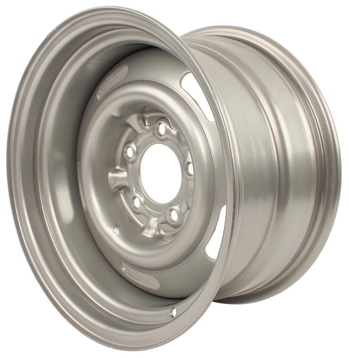 WHEELVINT 4-3/4" Bolt Circle With 4-1/2" Back Space Wheel Vintiques Silver Corvette Style Rallye Rim 15 x 8" WV30-5834042 SR