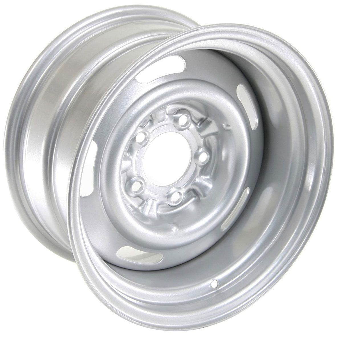 WHEELVINT 4-3/4" Bolt Circle With 4" Back Space Wheel Vintiques Silver Corvette Style Rallye Rim 15 x 8" WV30-583404 SR
