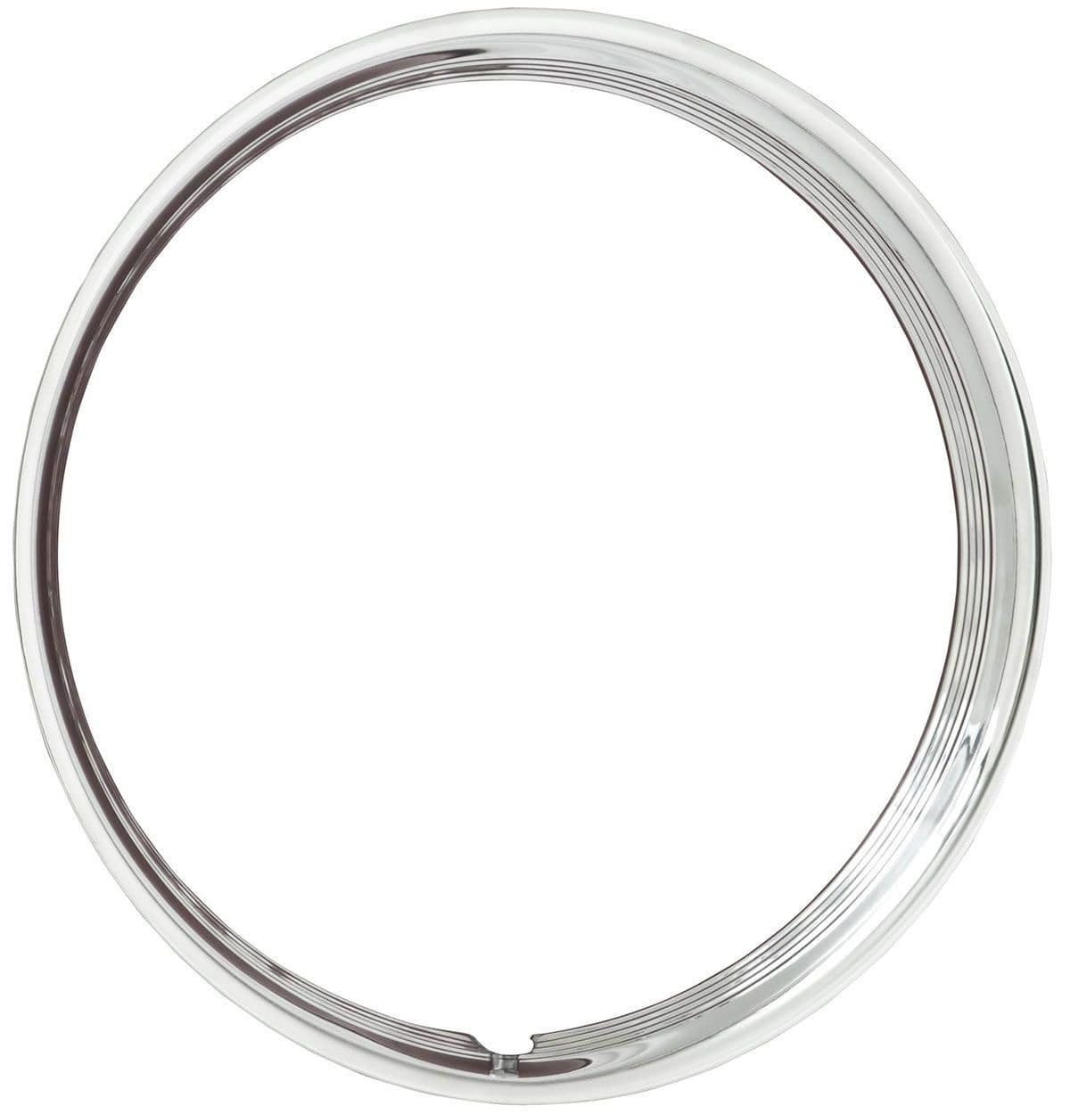 WHEELVINT Suit All Steel Wheels 5" Wider Wheel Vintiques Stainless 15" Ribbed Hot Rod Style Trim Ring WV3006-15 SR