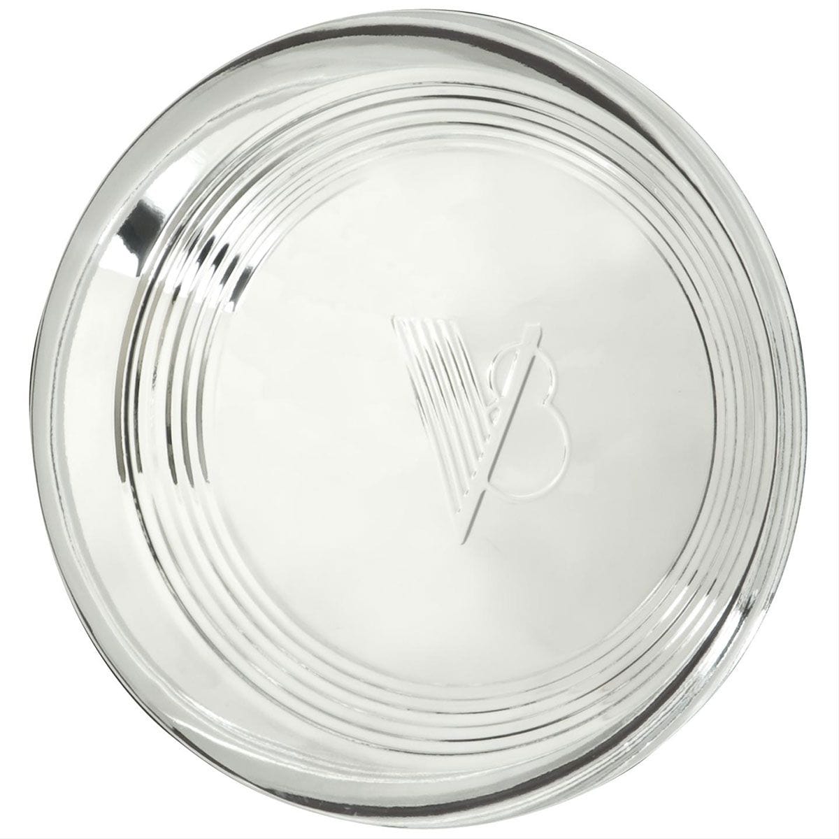 WHEELVINT V8 Logo, Ribbed Outer Suit 14" & 15" Smoothie Rims Wheel Vintiques Stainless 1940 Standard V8 Cap WV2006-A SR