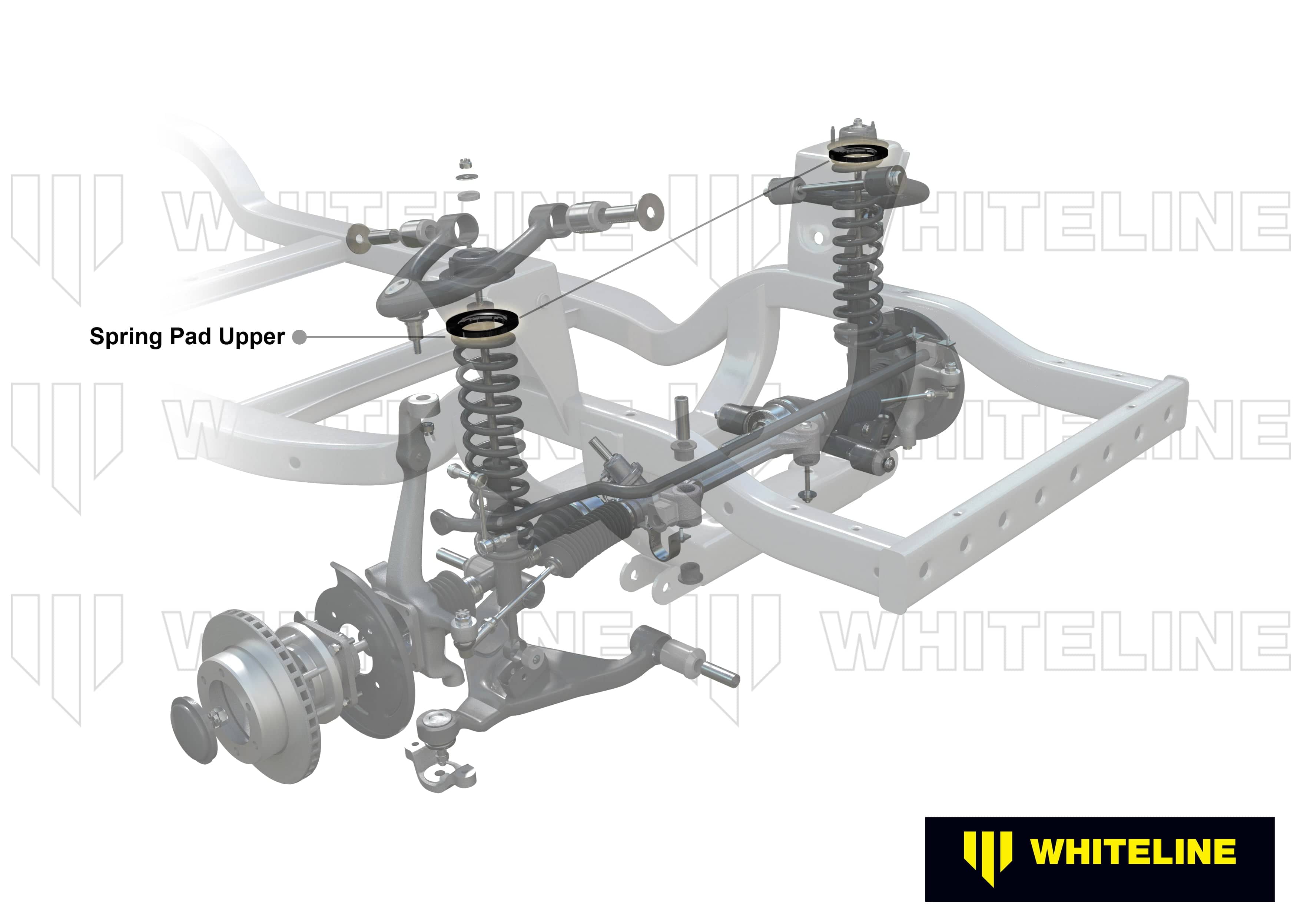 Whiteline 10 x 16 x 26 cm / 10mm ride height increase Front Coil Spring Pad - Bushing Kit to Suit Toyota Land Cruiser 200 Series SR