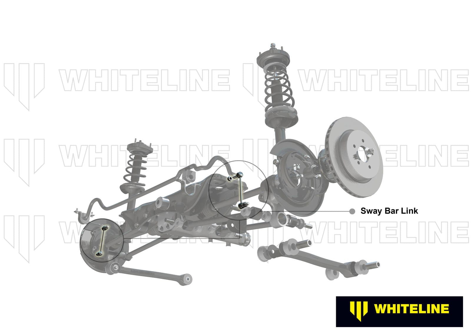 Whiteline 10 x 16 x 26 cm / 65mm - horizontal/vertical - 10mm ball stud/bushing shank Rear Sway Bar Link to Suit Mitsubishi Lancer, Outlander and Proton Satria SR