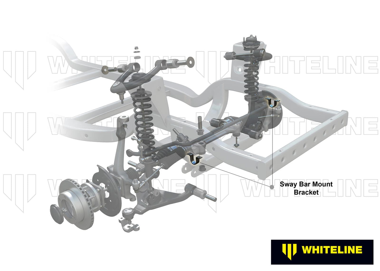 Whiteline 10 x 16 x 26 cm Front Sway Bar Mount - Relocation Spacer Kit to Suit Toyota Land Cruiser Prado 150 Series SR