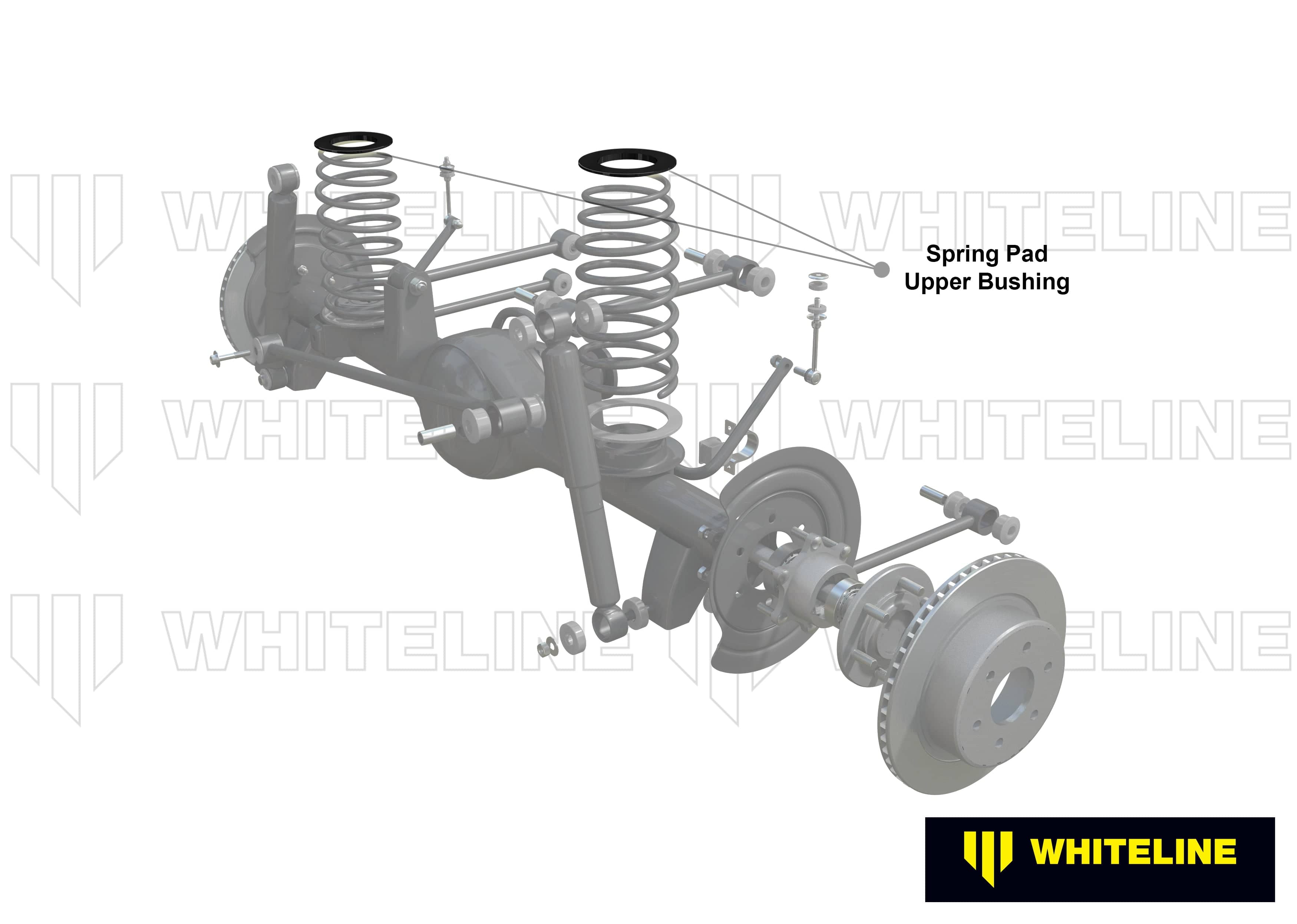 Whiteline 10 x 16 x 26 cm / OD=113, ID=55, H=45mm Rear Coil Spring Pad - Upper Bushing Kit to Suit Jeep Wrangler JL SR