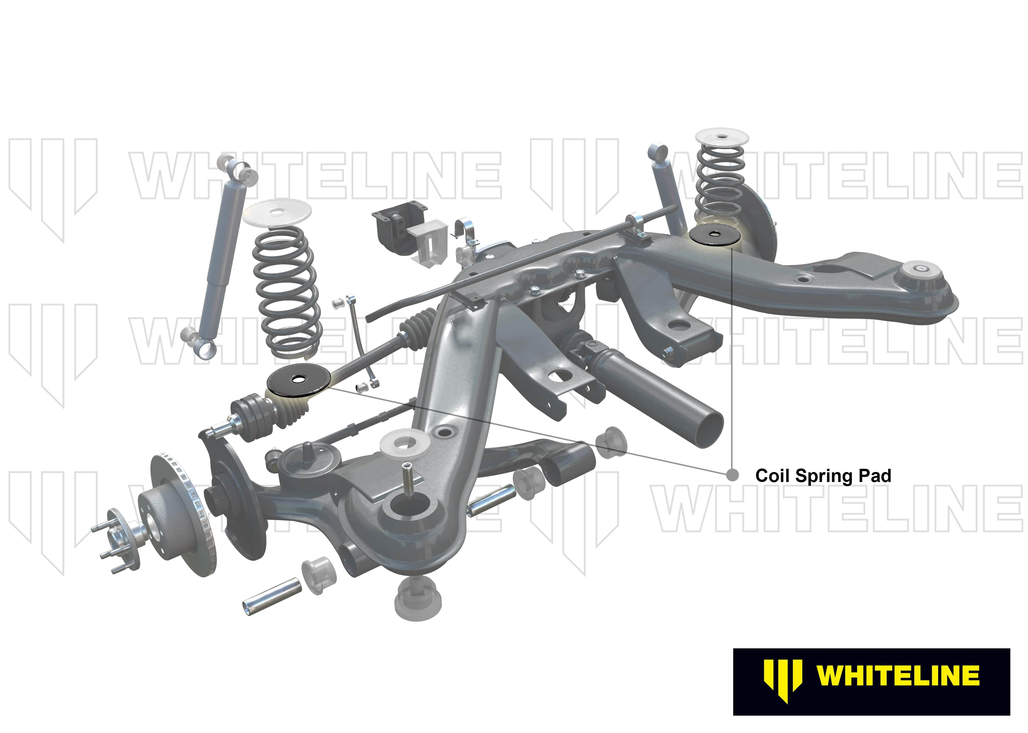 Whiteline 10 x 16 x 26 cm / OD=140, ID=32, H=6mm Rear Coil Spring Pad - Lower Bushing Kit 10mm Ride Height to Suit BMW 3 Series, M3, Z4 E36, E46, Holden Commodore VN-VZ and HSV SR