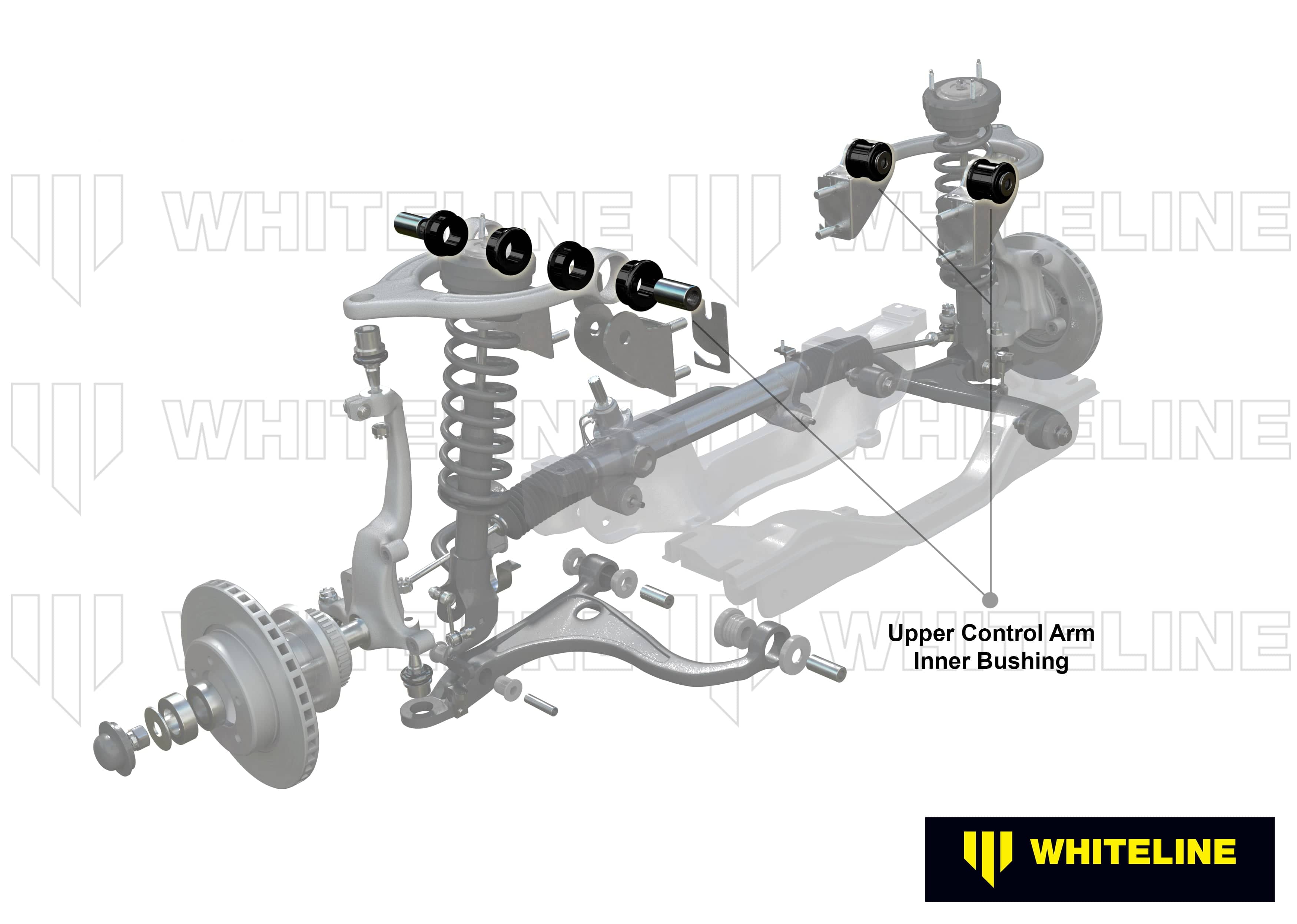Whiteline 10 x 16 x 26 cm / Performance Alignment - adds +/- 0.5deg camber Front Control Arm Upper - Bushing Kit Double Offset to Suit Honda Accord CL, CM SR