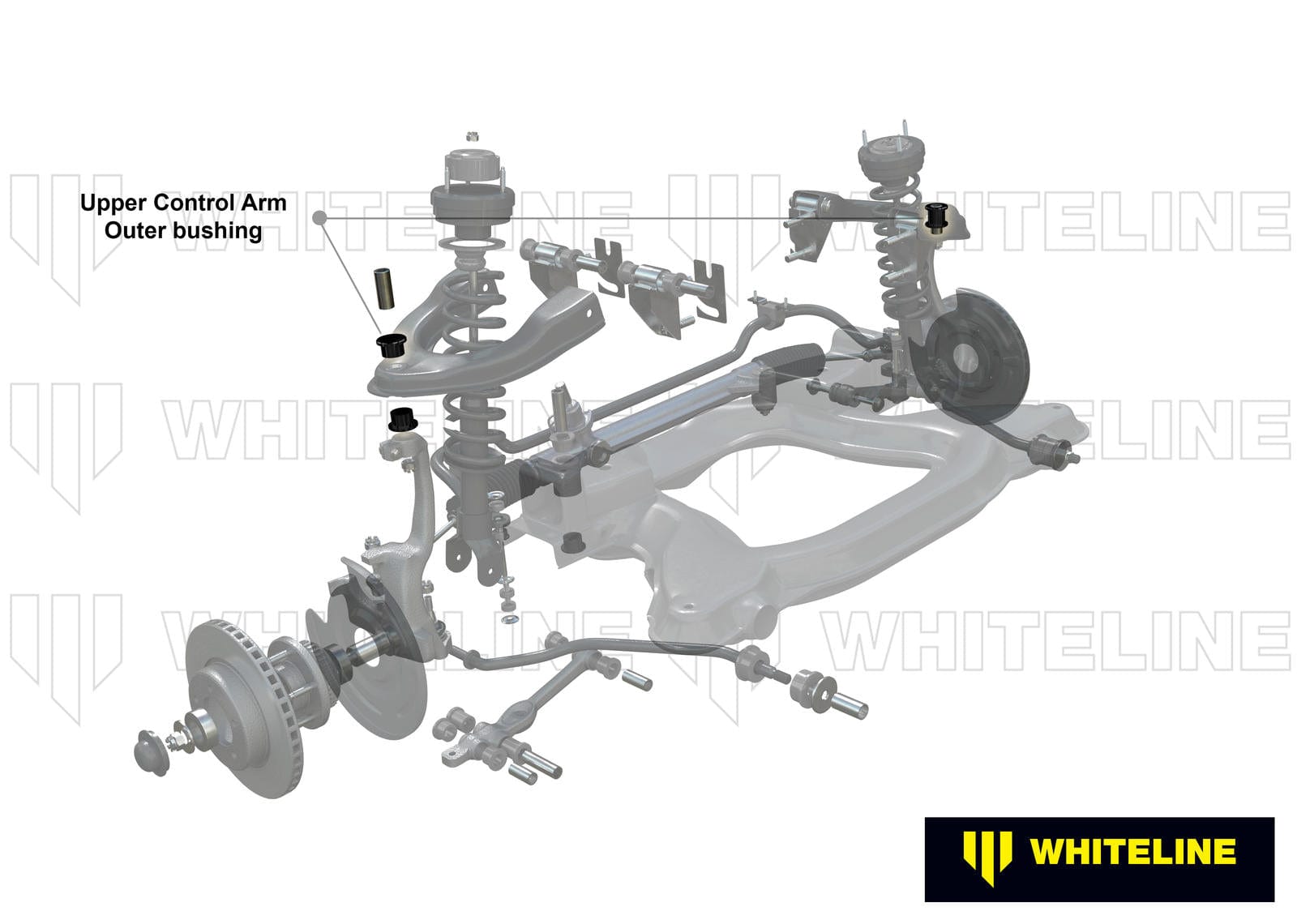 Whiteline 10 x 16 x 26 cm / Performance Alignment - adds +/- 0.5deg camber Front Control Arm Upper - Outer Bushing Kit Double Offset to Suit Nissan Skyline R33, R34 Rwd/Awd SR