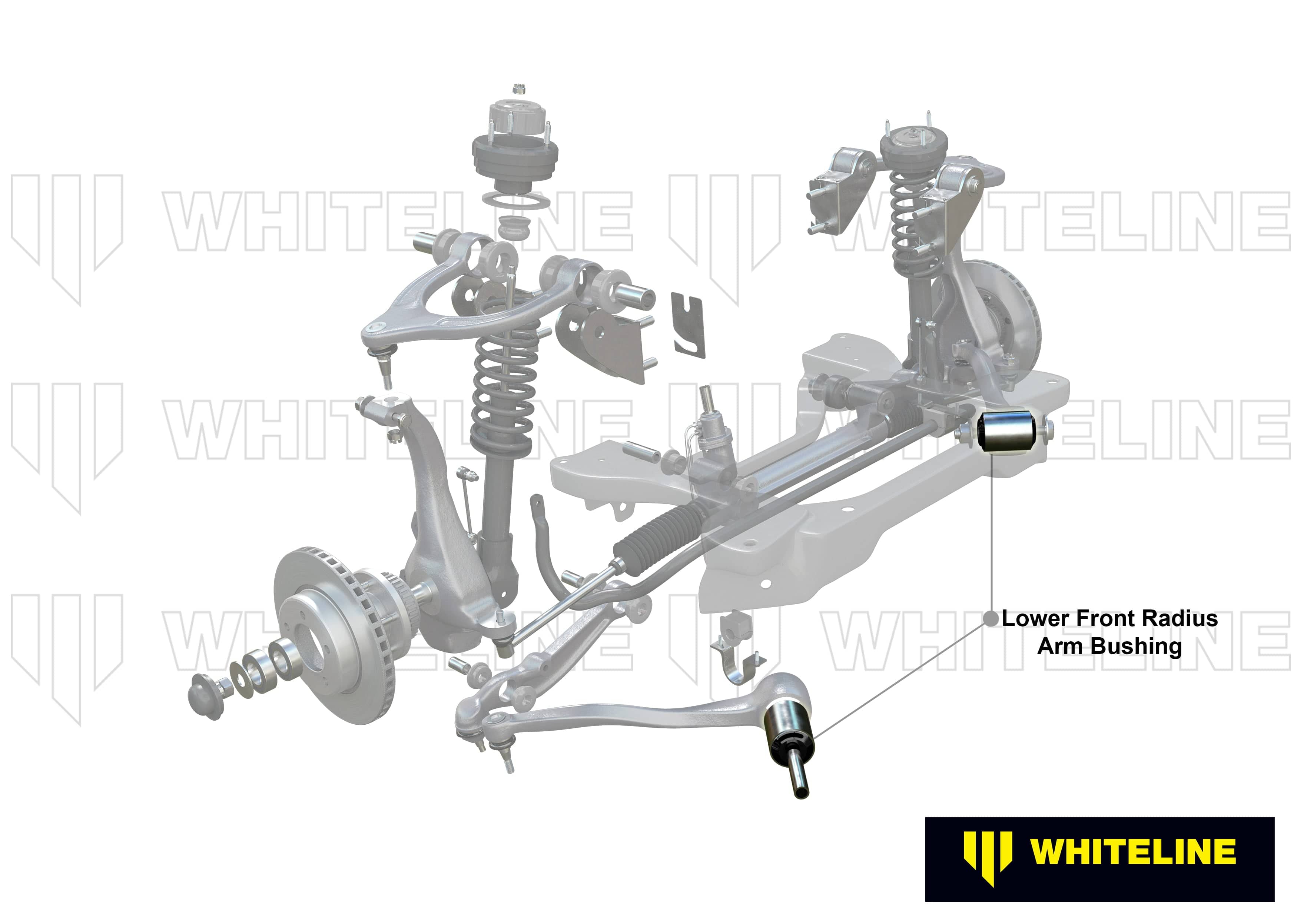 Whiteline 10 x 16 x 26 cm / Performance Alignment - adds +/- 0.5deg caster Front Radius Arm Lower - Bushing Kit Double Offset to Suit Audi A4-A8, S4-S8 Fwd/Awd SR