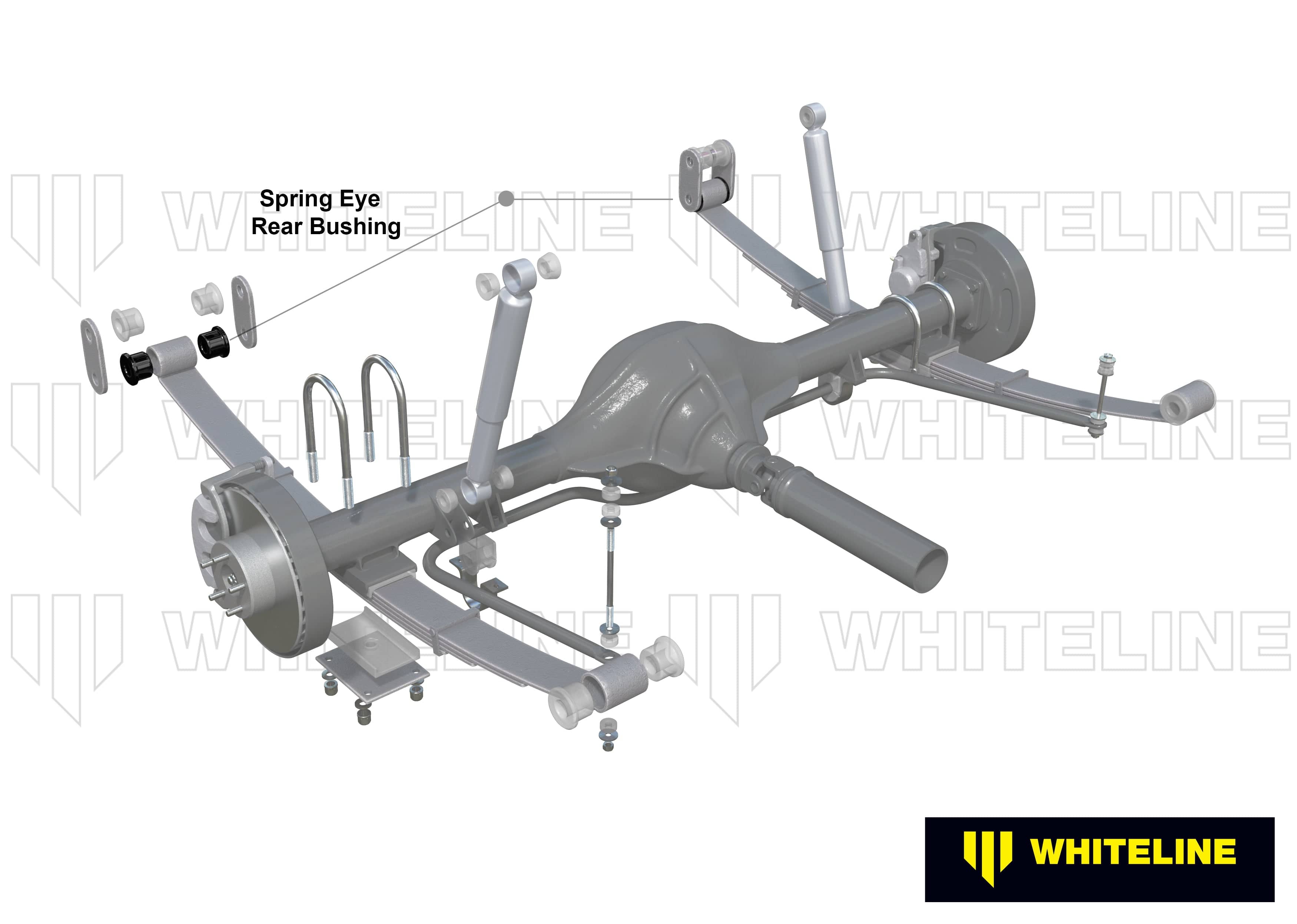 Whiteline 10 x 16 x 26 cm Rear Leaf Spring - Rear Eye Bushing Kit to Suit Ford Transit VH, VJ SR