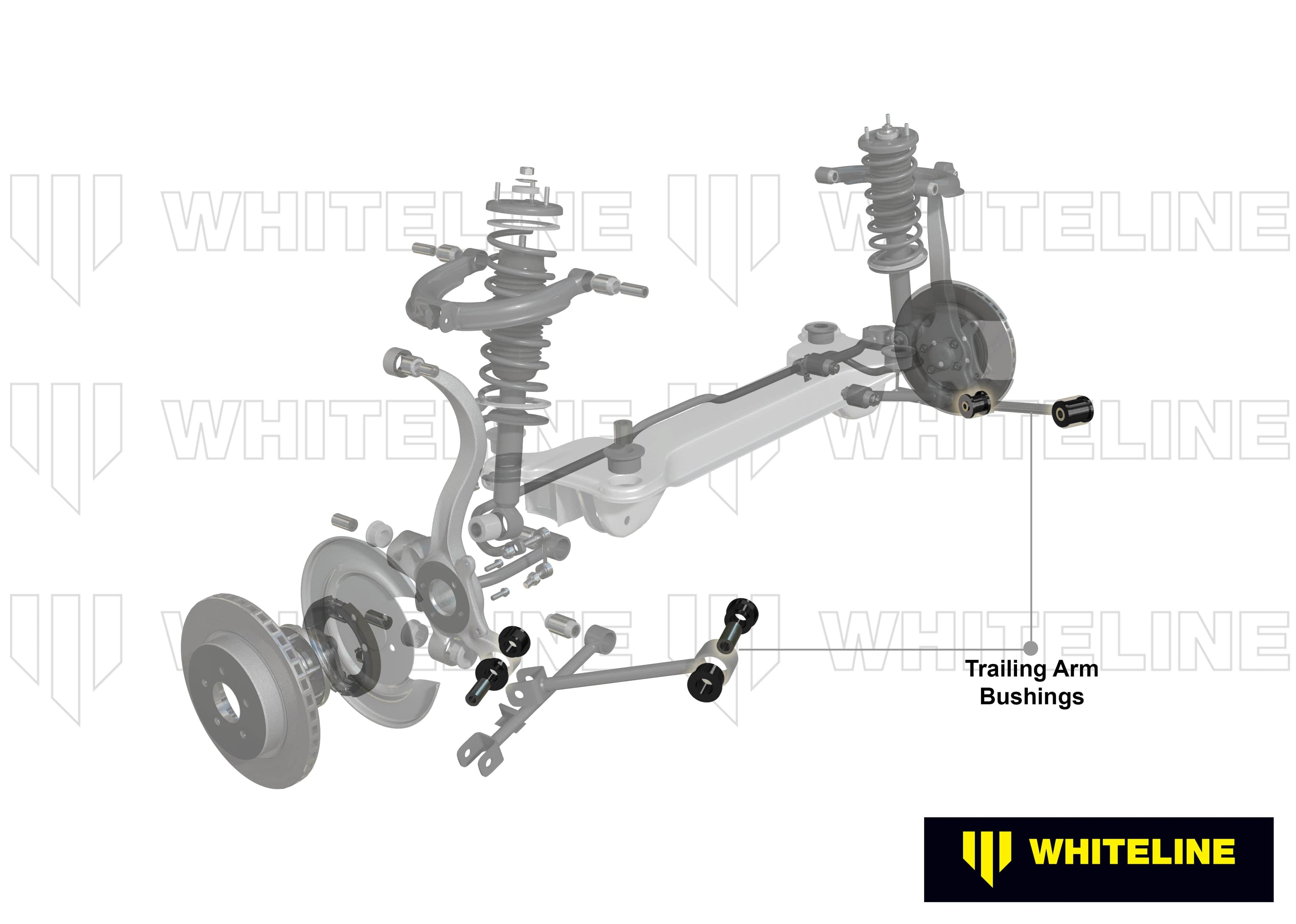 Whiteline 10 x 16 x 26 cm Rear Trailing Arm Lower - Bushing Kit to Suit Toyota Cary, Celica Corolla and Kluger SR