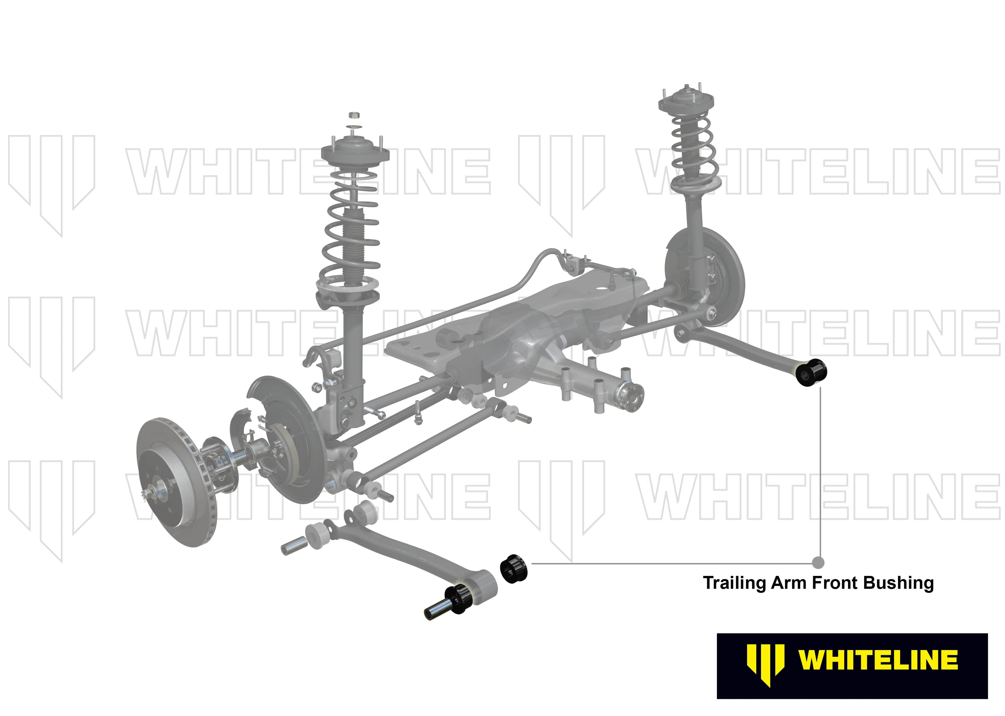 Whiteline 10 x 16 x 26 cm Rear Trailing Arm Lower - Front Bushing Kit to Suit Subaru Forester, Impreza, Liberty and Outback SR