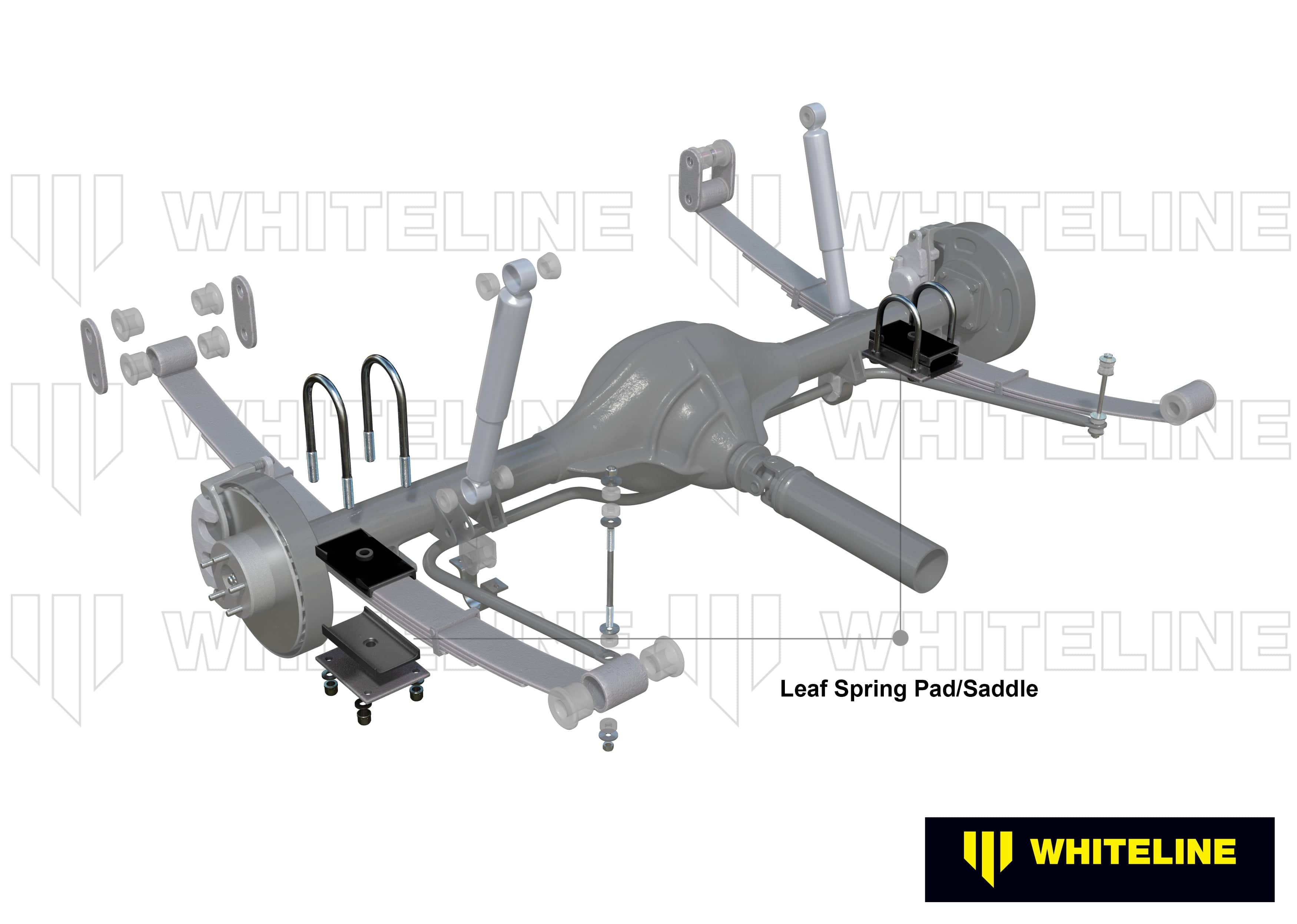 Whiteline 10 x 16 x 26 cm / Suits 72mm wide saddle Rear Leaf Spring - To Saddle Insulator Bushing Kit to Suit Holden HK-WB SR