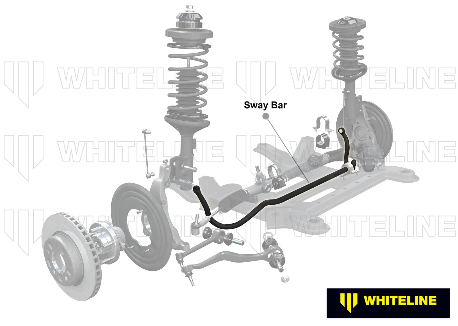 Whiteline 110 x 20 x 10 cm Front Sway Bar - 30mm 2 Point Adjustable to Suit Genesis G80 BH, DH SR
