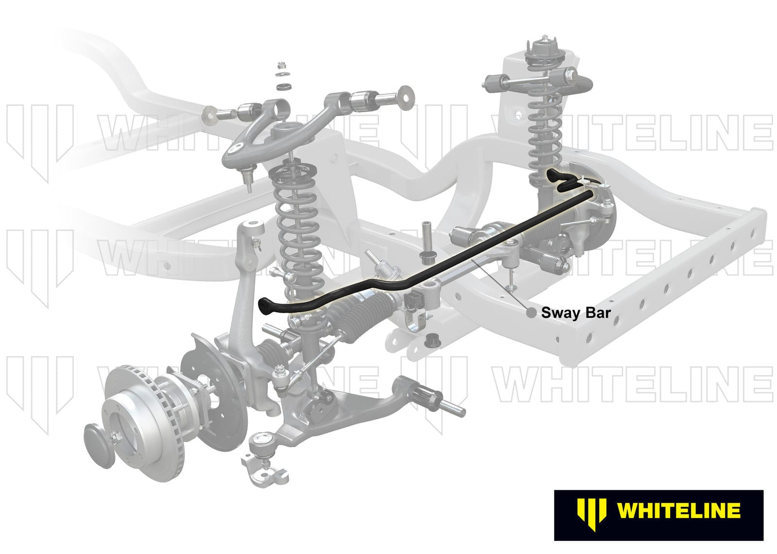 Whiteline 120 x 20 x 10 cm Front Sway Bar - 27mm Non Adjustable to Suit Toyota Land Cruiser Prado 95 Series SR
