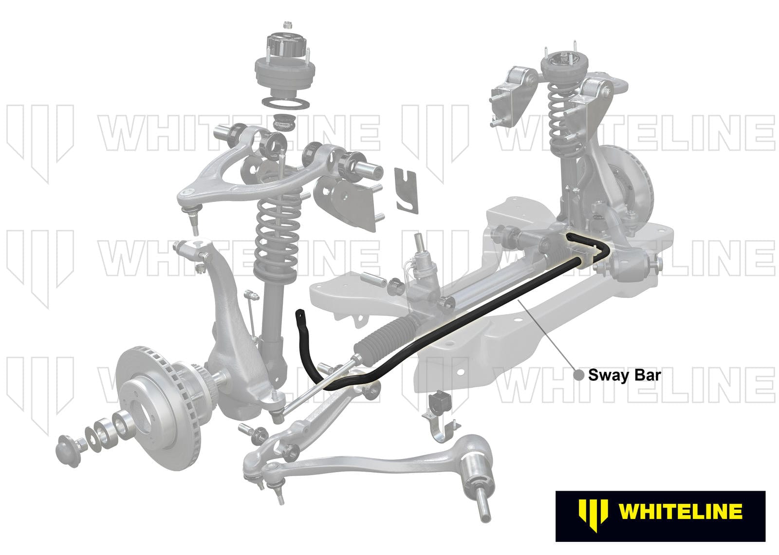 Whiteline 120 x 20 x 10 cm Front Sway Bar - 33mm 2 Point Adjustable to Suit Chrysler 300C and Dodge Challenger, Charger SR