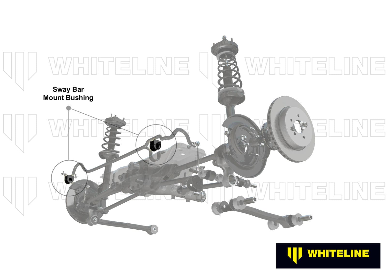 Whiteline 18 x 20 x 10 cm / Includes steel mounting Rear Sway Bar Mount - Kit 22mm to Suit Subaru Forester SF, SG SR