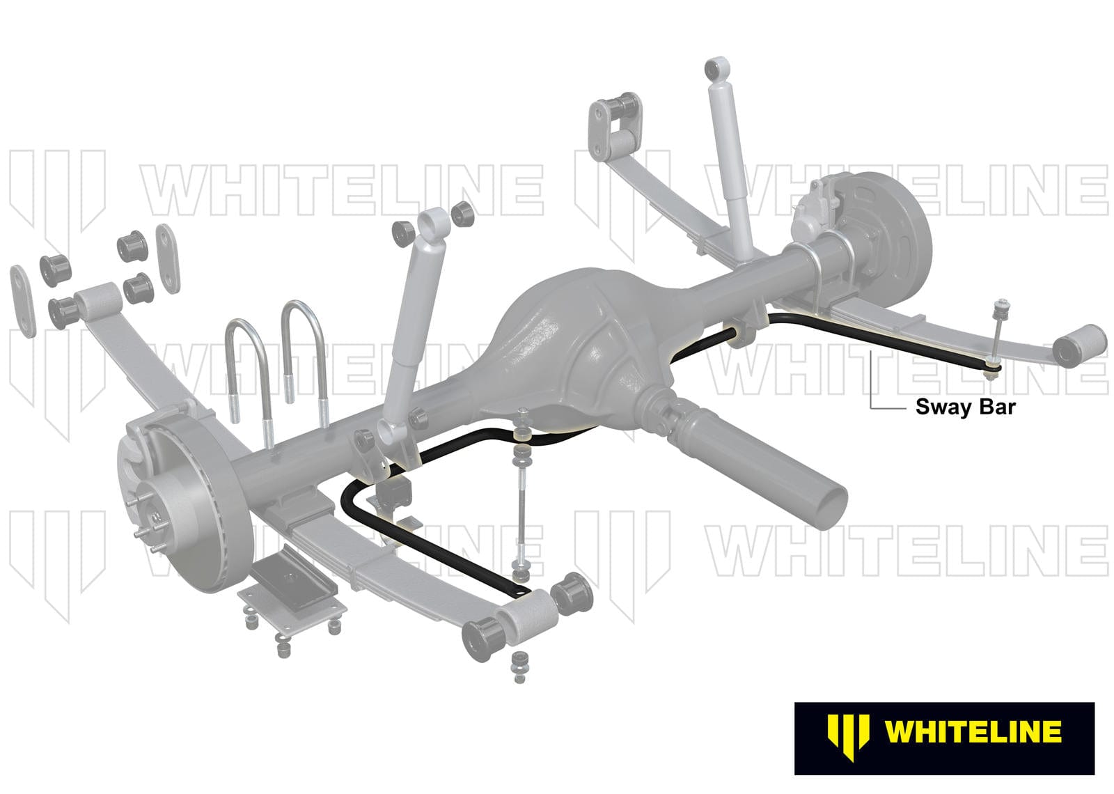 Whiteline 185 x 20 x 10 cm Rear Sway Bar - 20mm Non Adjustable to Suit Mitsubishi Triton ML, MN 4wd SR
