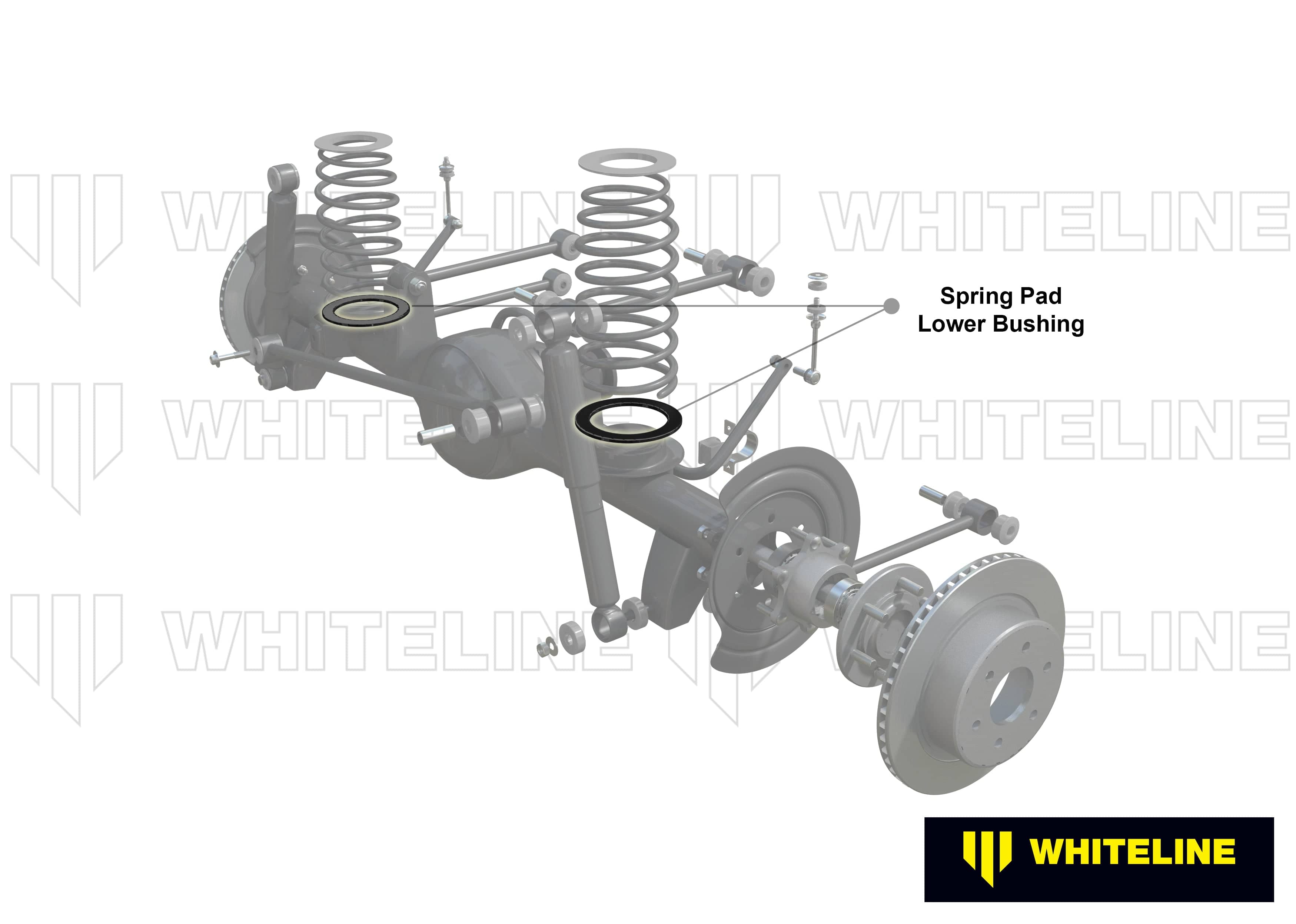 Whiteline 40 x 20 x 10 cm / 10mm ride height increase Rear Coil Spring Pad - Bushing Kit to Suit Toyota Land Cruiser 200 Series SR