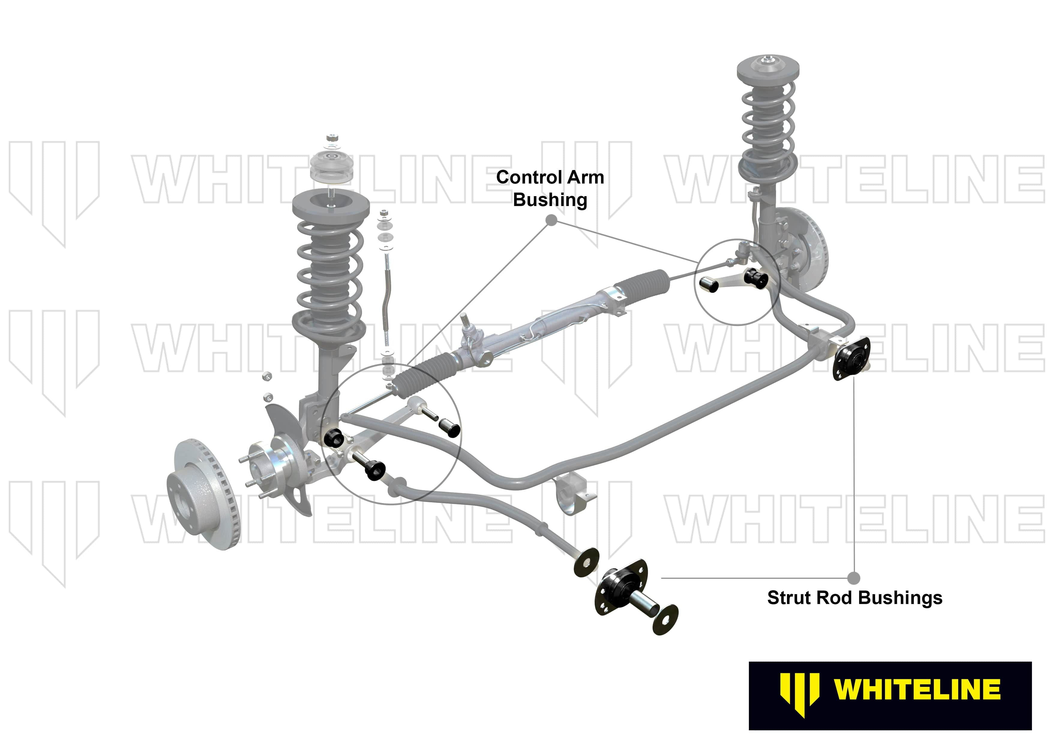 Whiteline 40 x 20 x 10 cm Front Control Arm/Strut Rod - Bushing Kit to Suit Holden Commodore VT-VZ and HSV SR