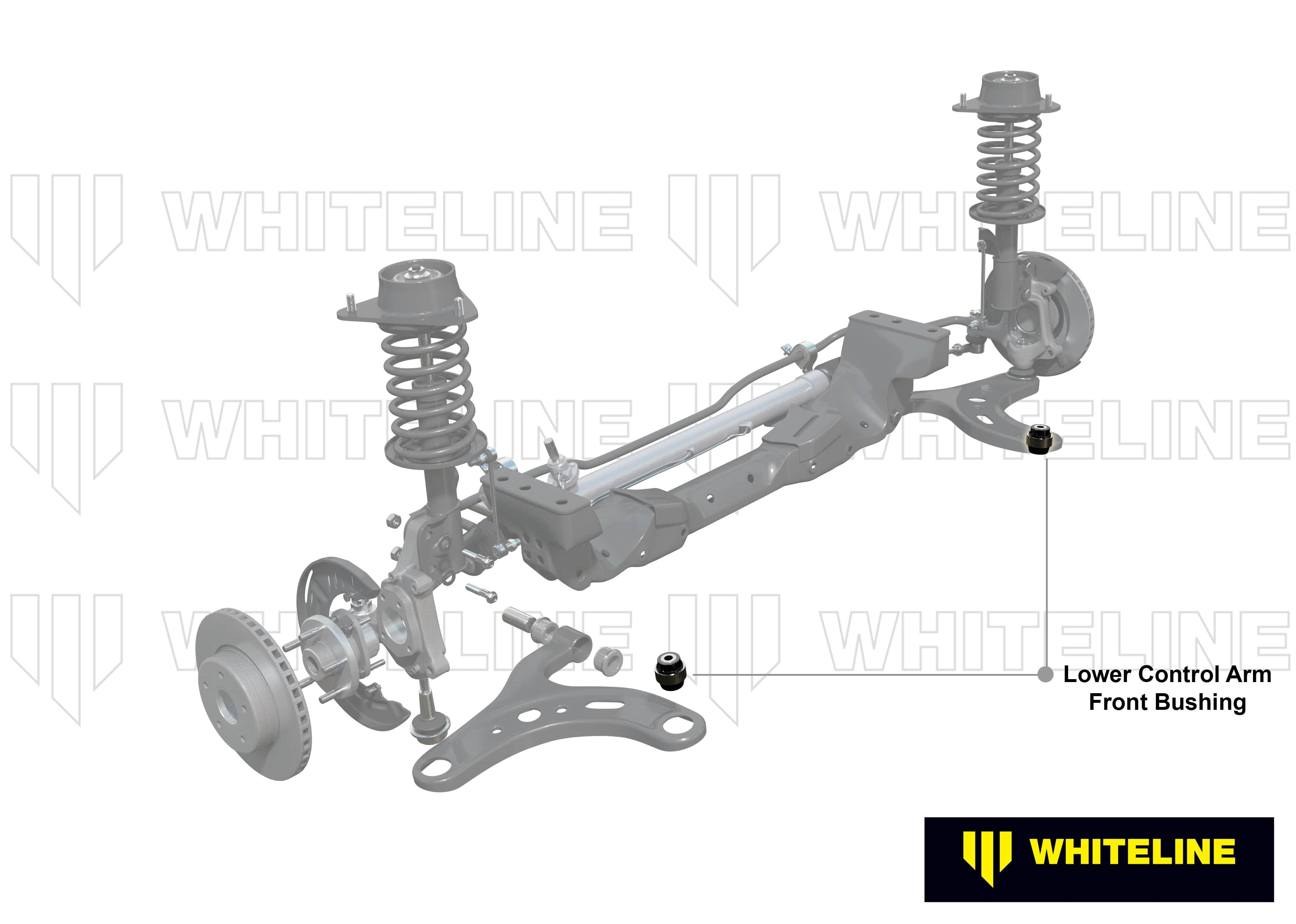 Whiteline 40 x 20 x 10 cm / Performance Alignment - suits steel arm - adds +0.5deg caster + anti-lift Front Control Arm Lower - Inner Rear Bushing Double Offset Kit to Suit Hyundai I30 incl N, Kona, Veloster and Kia Cerato SR