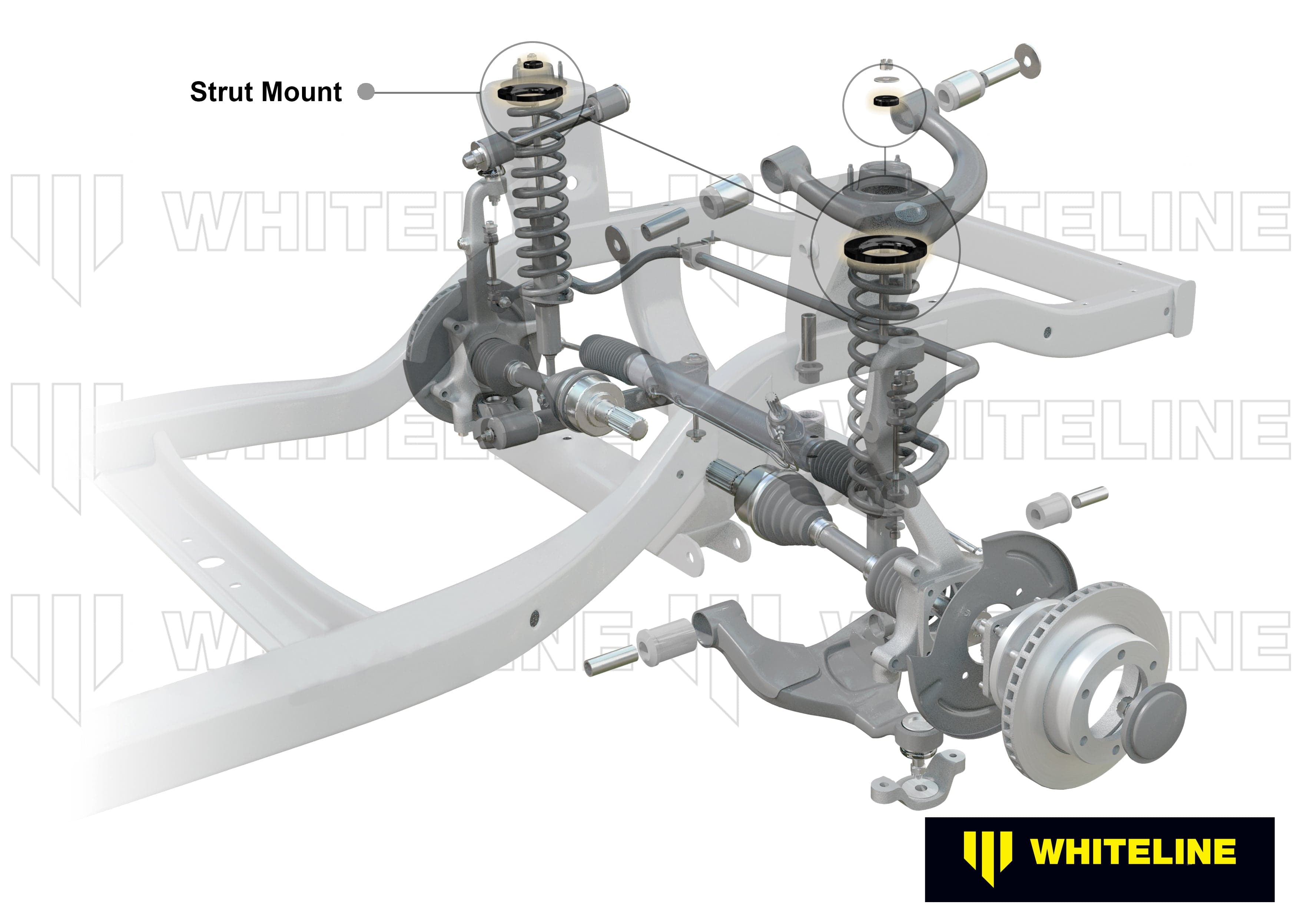 Whiteline 40 x 20 x 9 cm Front Strut Mount - Kit to Suit Nissan Navara D40 and D23 2wd/4wd SR