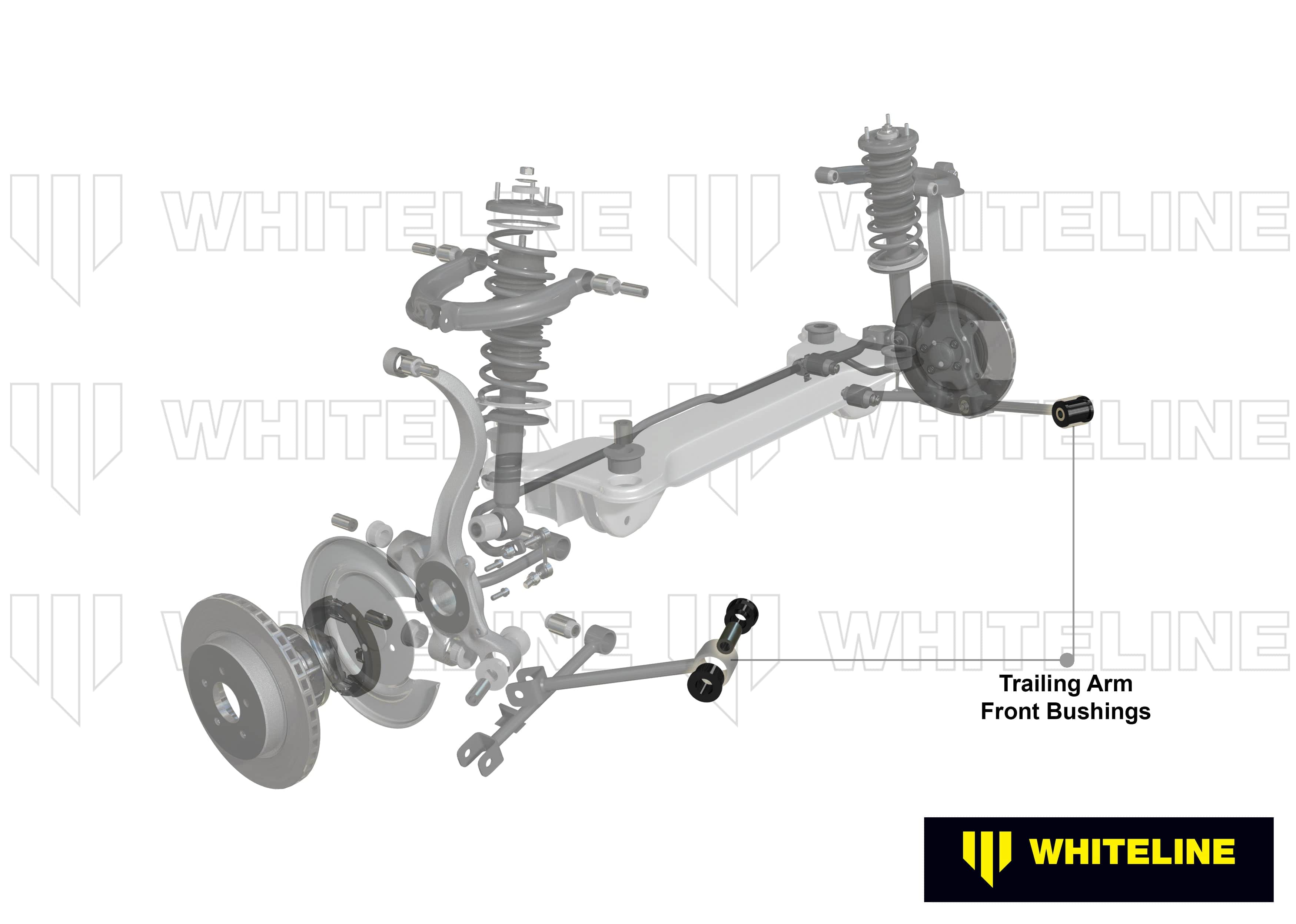 Whiteline 6 x 14 x 20 cm Rear Trailing Arm Lower - Front Bushing Kit to Suit Lexus GS, IS and Toyota Altezza SR