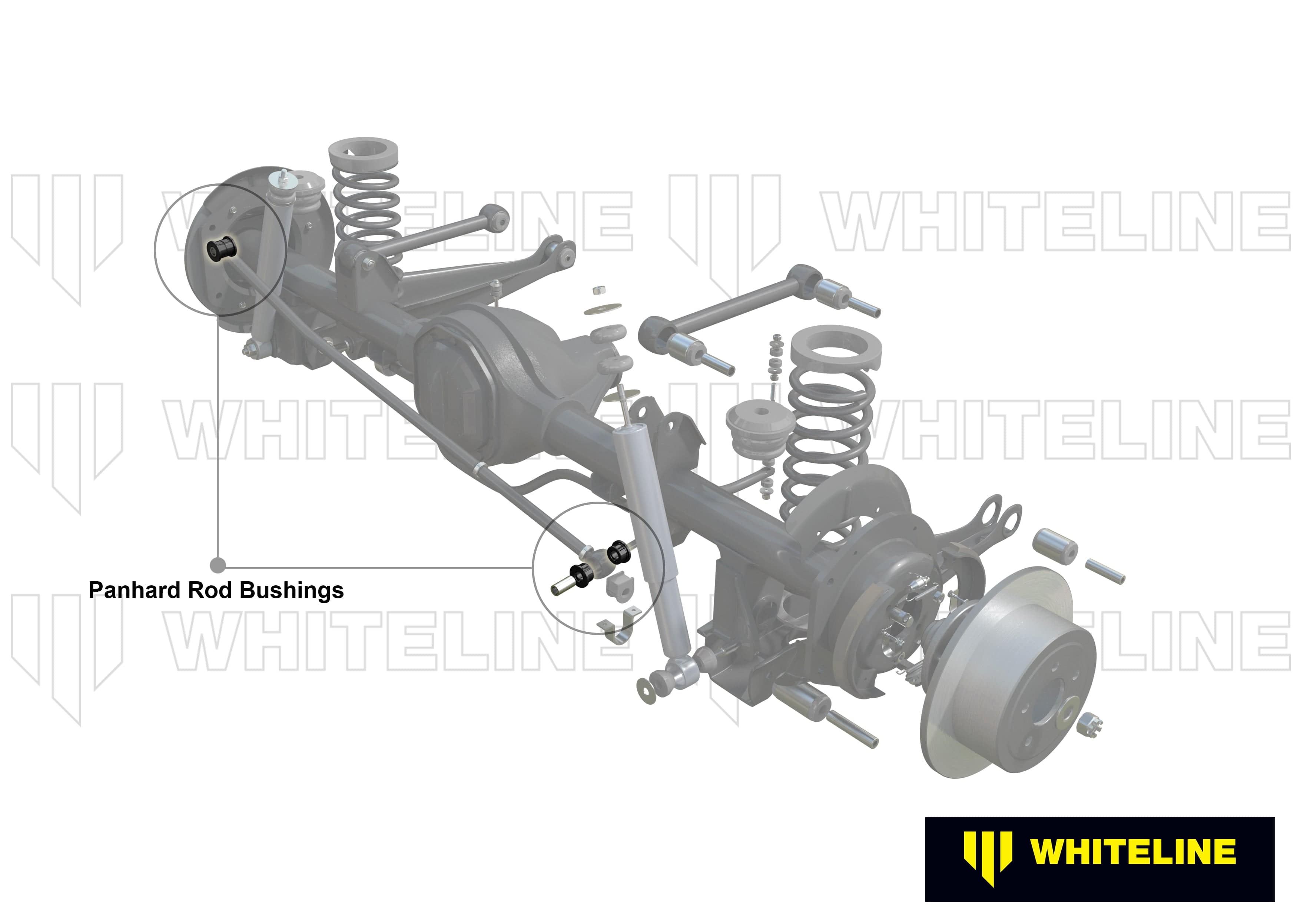 Whiteline 7 x 14 x 20 cm / 2 piece bushing design Rear Panhard Rod - Bushing Kit to Suit Holden Commodore VB-VS and HSV SR