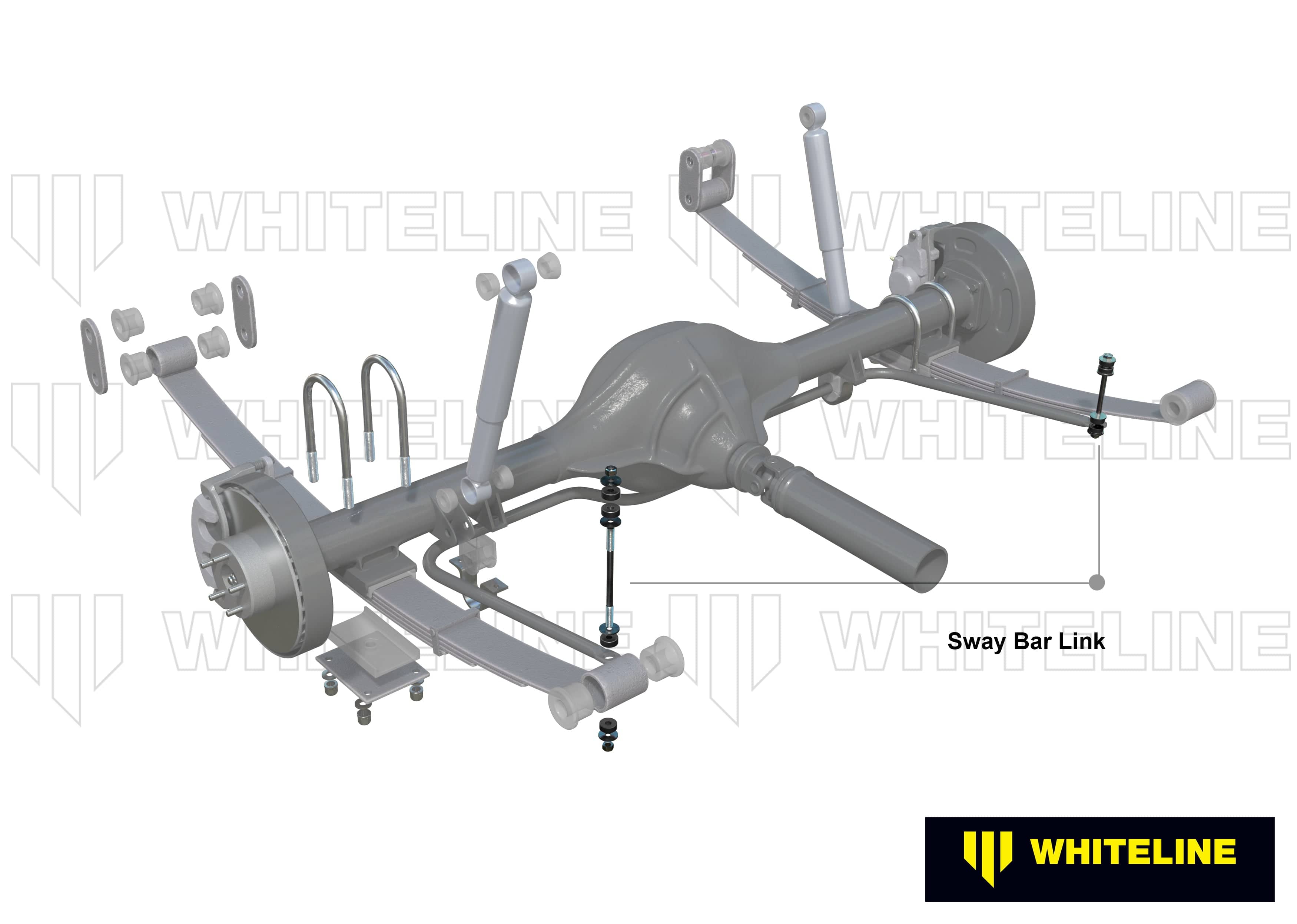 Whiteline 7 x 14 x 20 cm / Adjustable extra heavy duty - quick disconnect - left hand side - suits lifted models 50 - 200mm Rear Sway Bar Link to Suit Jeep Gladiator and Nissan Navara D23, Patrol GU SR