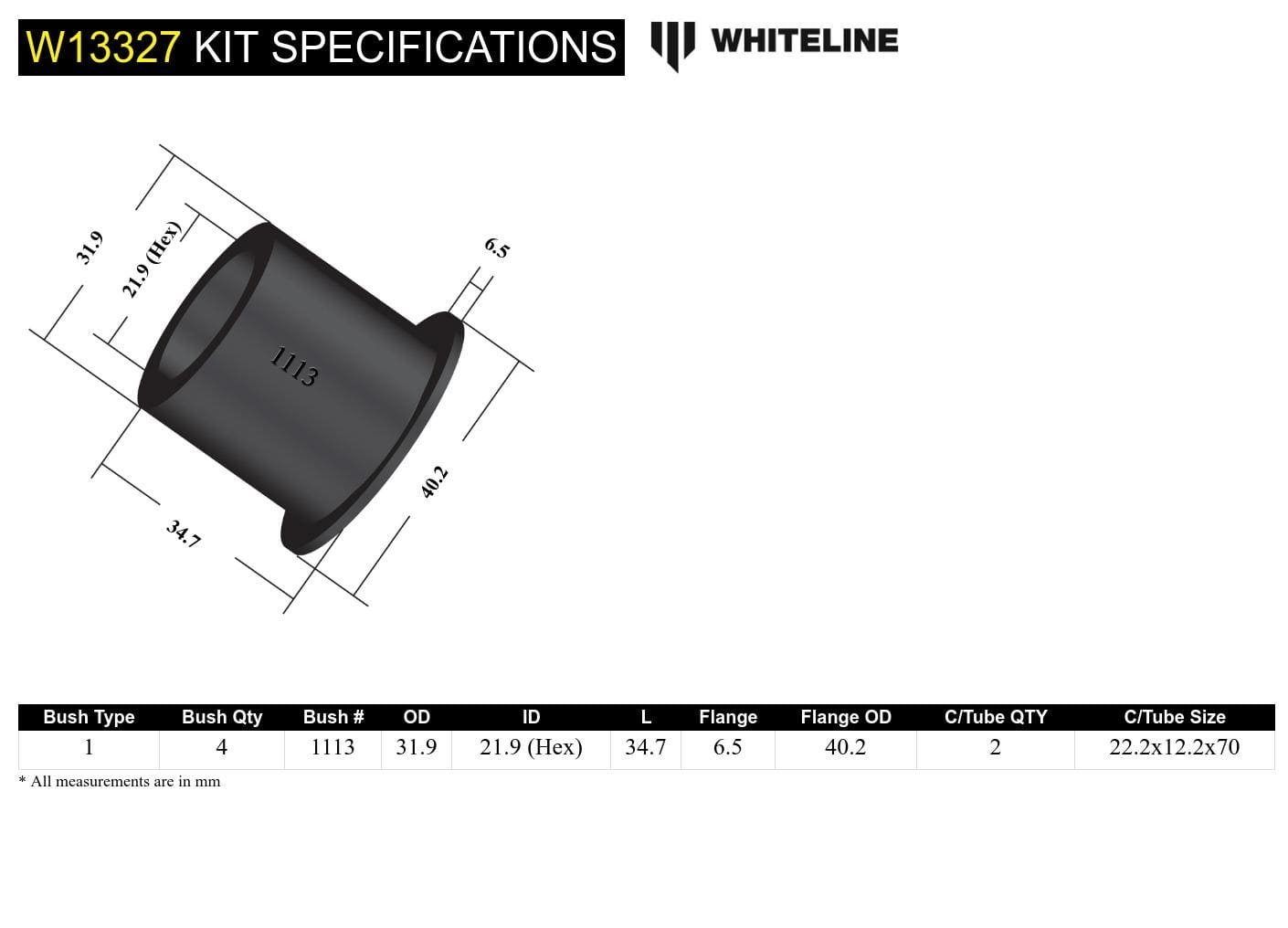 Whiteline 7 x 14 x 20 cm / Bump steer correction - excludes electric power steering models Front Bump Steer - Correction Kit to Suit Chrysler 300C and Dodge Challenger, Charger SR