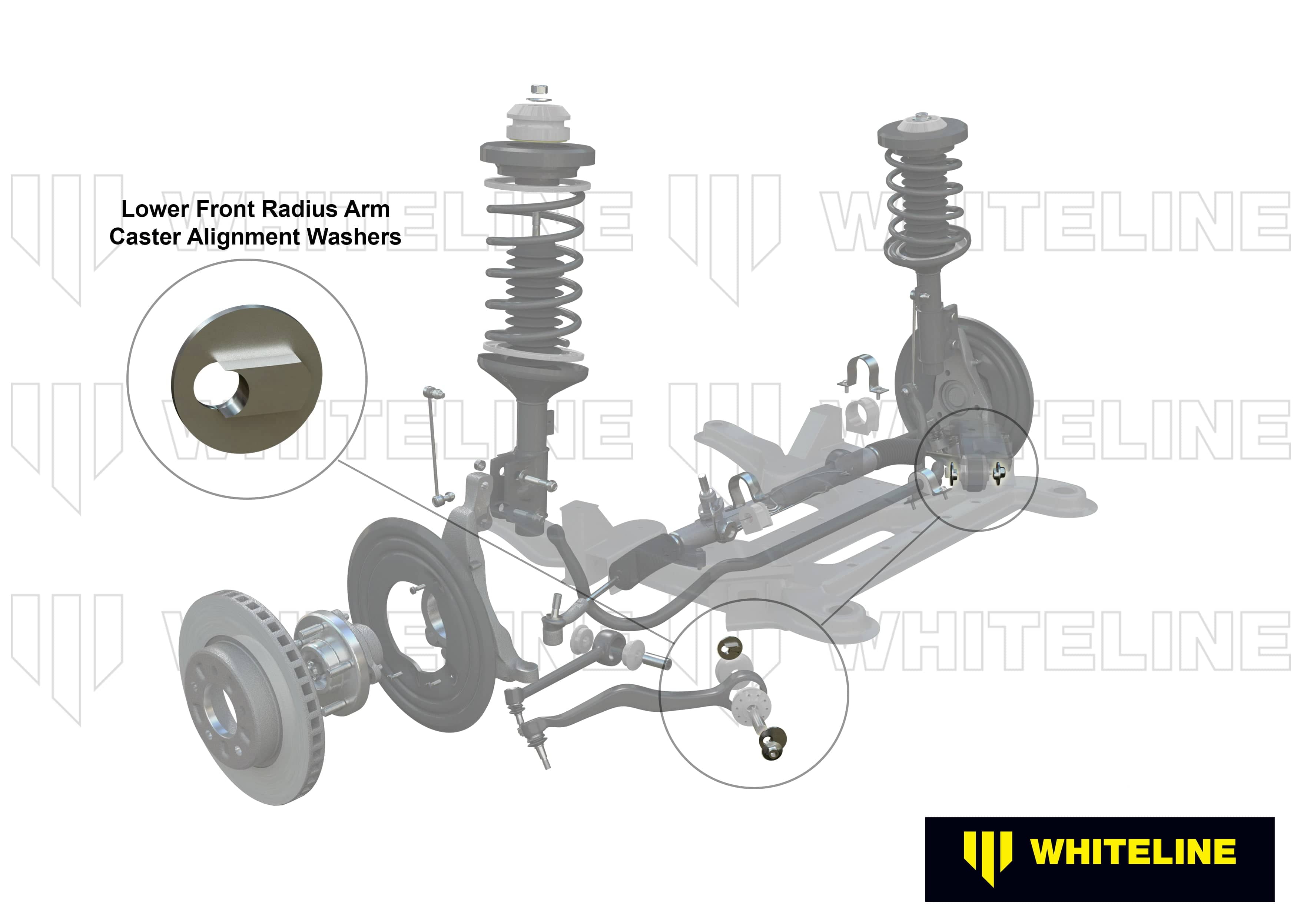Whiteline 7 x 14 x 20 cm Front Radius Arm Lower - Washer Kit to Suit Holden Commodore VE, VF and HSV SR
