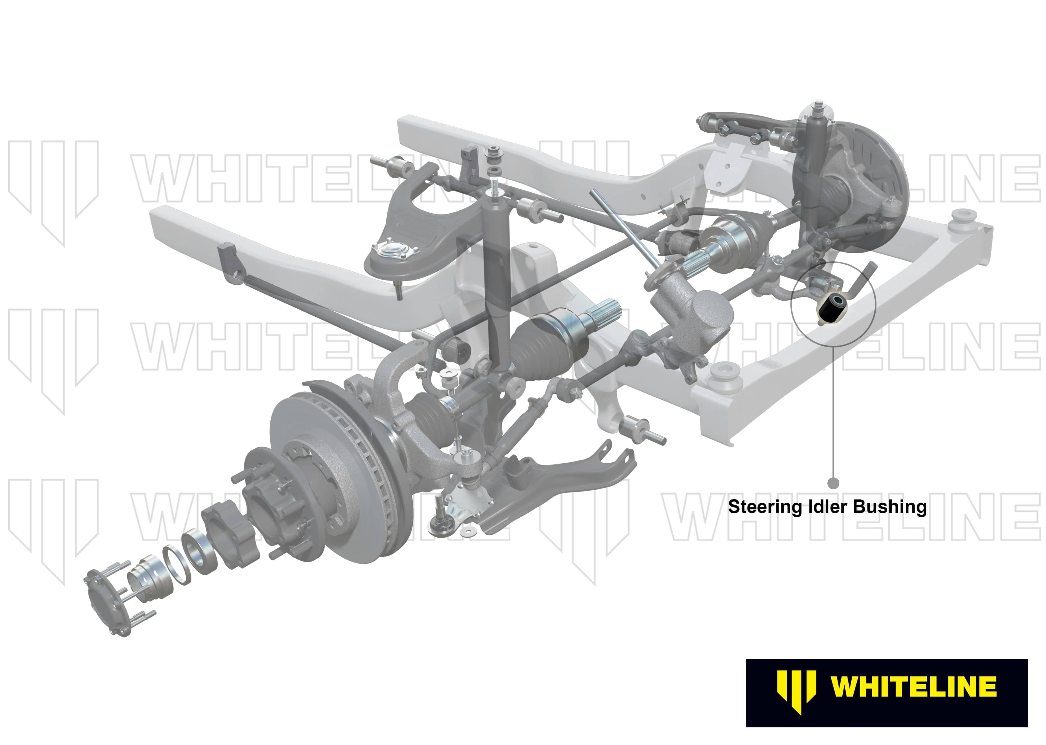Whiteline 7 x 14 x 20 cm Front Steering Idler Arm - Bushing Kit to Suit Ford Courier, Ranger and Mazda B Series, BT-50 SR