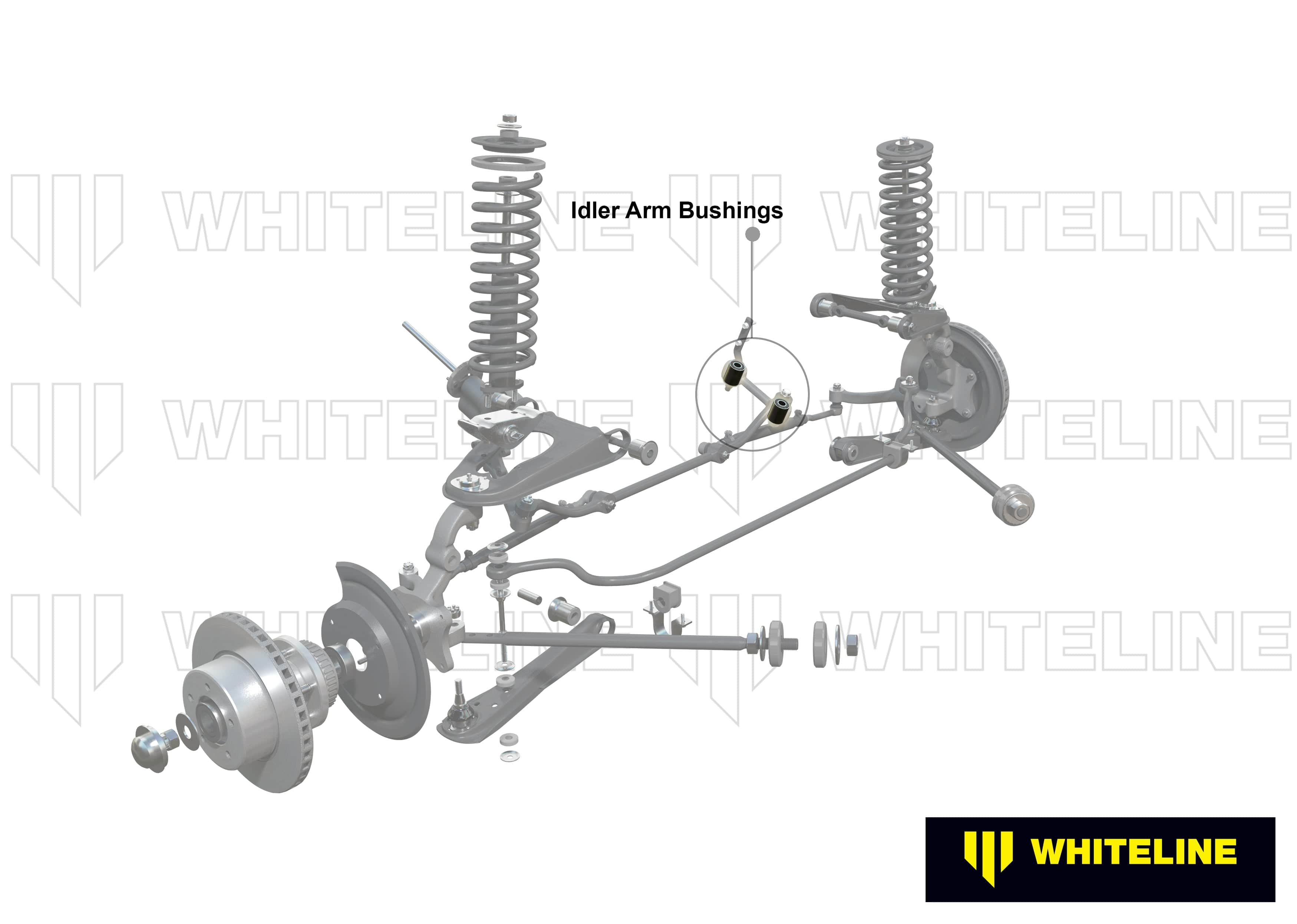 Whiteline 7 x 14 x 20 cm Front Steering Idler Arm - Bushing Kit to Suit Nissan 720, Navara D21 and Pathfinder WD21 SR