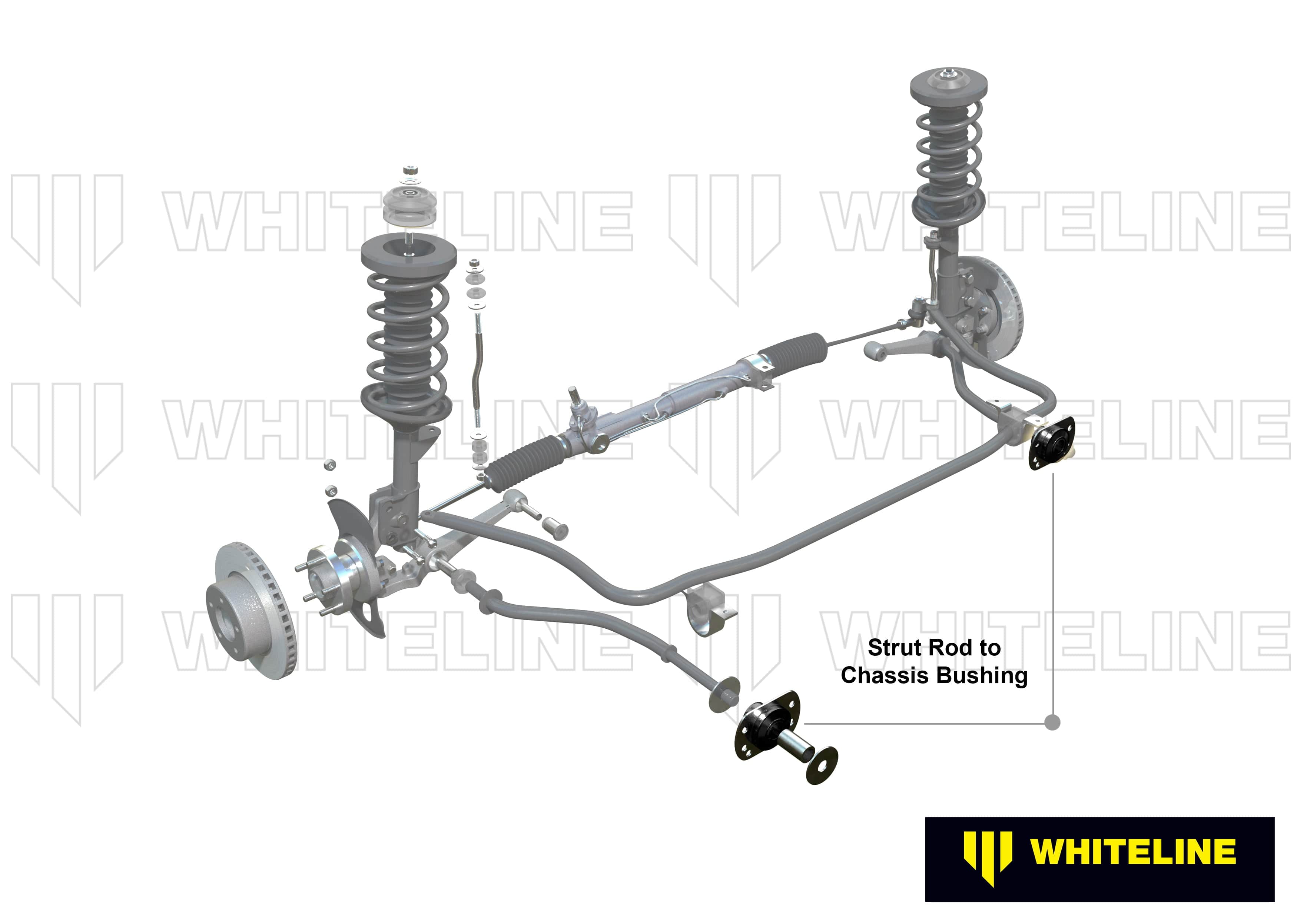 Whiteline 7 x 14 x 20 cm Front Strut Rod - To Chassis Bushing Kit to Suit Ford Ranger, Mazda BT-50 and Toyota HiLux SR