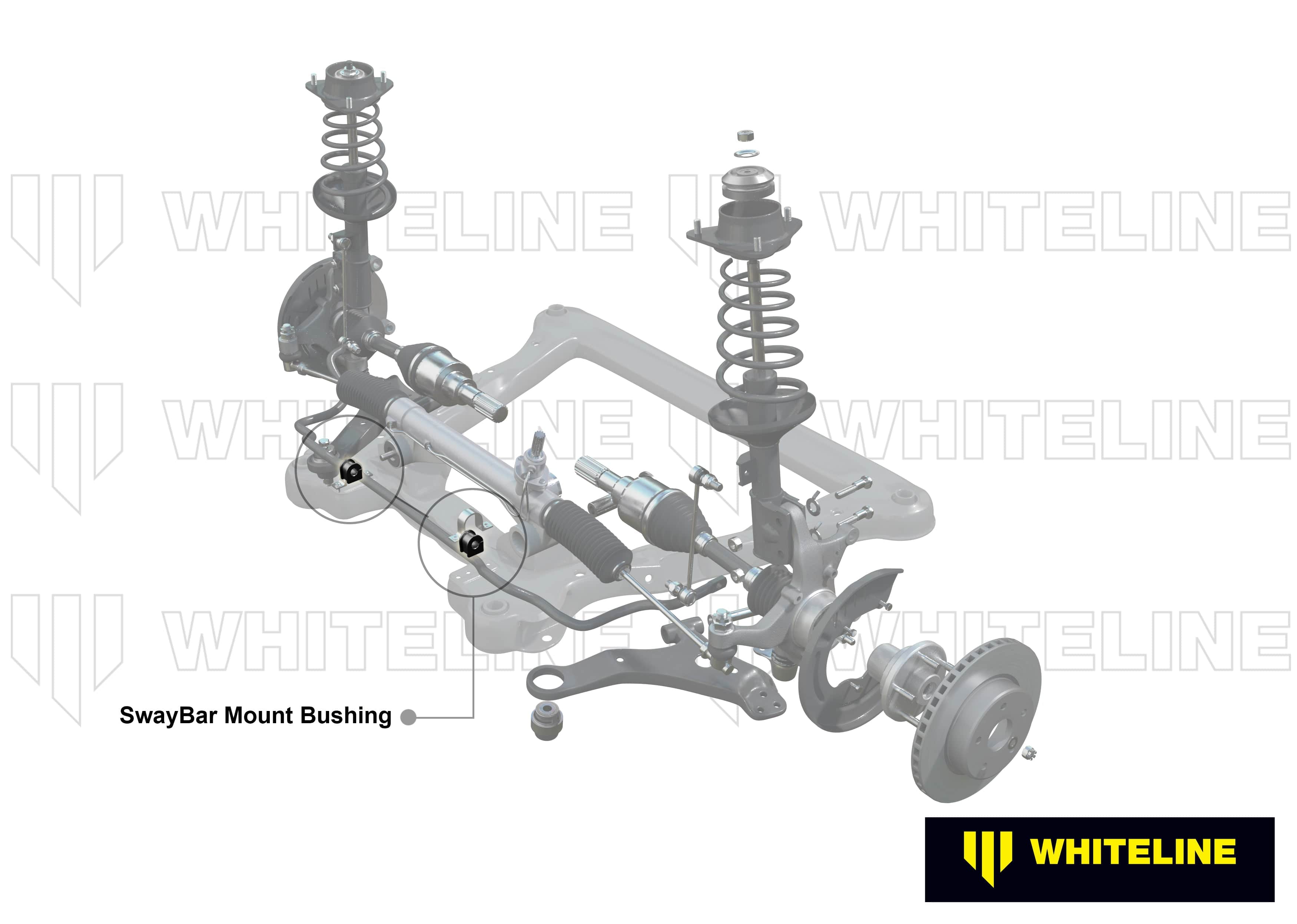 Whiteline 7 x 14 x 20 cm Front Sway Bar Mount - Bushing Kit 20mm to Suit Hyundai Accent LC SR
