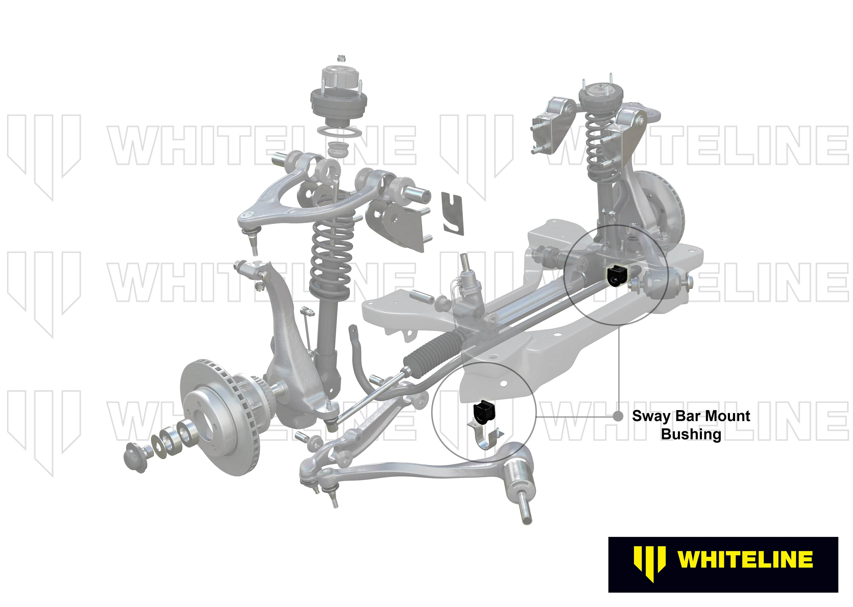 Whiteline 7 x 14 x 20 cm Front Sway Bar Mount - Bushing Kit 32mm to Suit Chrysler 300C and Dodge Challenger, Charger SR