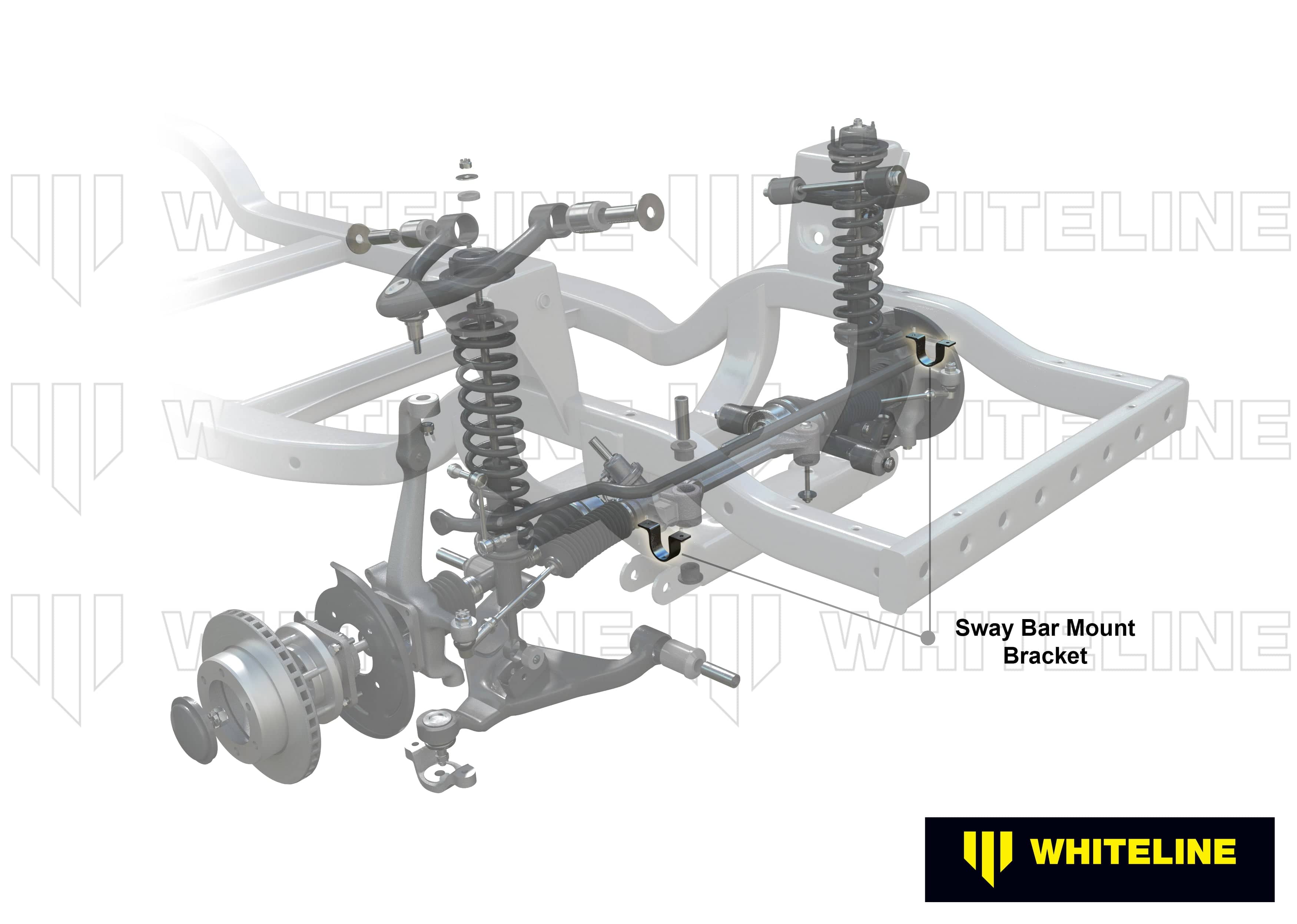 Whiteline 7 x 14 x 20 cm Front Sway Bar Mount - Relocation Spacer Kit to Suit Toyota HiLux 2015-on and Fortuner GUN156 4wd SR