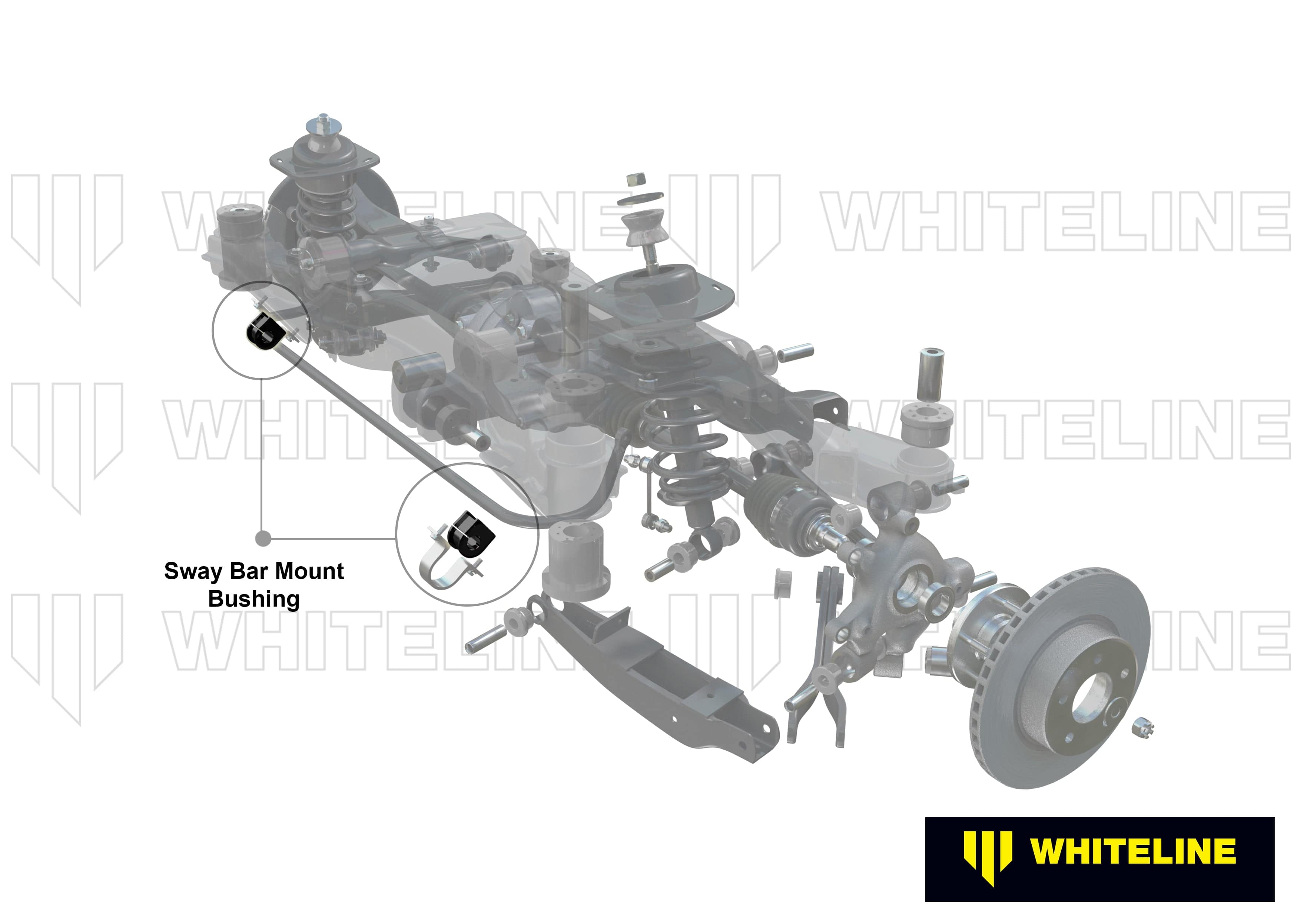 Whiteline 7 x 14 x 20 cm / Heavy duty - measure bar size, use with KS30 mounting saddle Universal Sway Bar Mount - Bushing Kit 20mm Heavy Duty SR