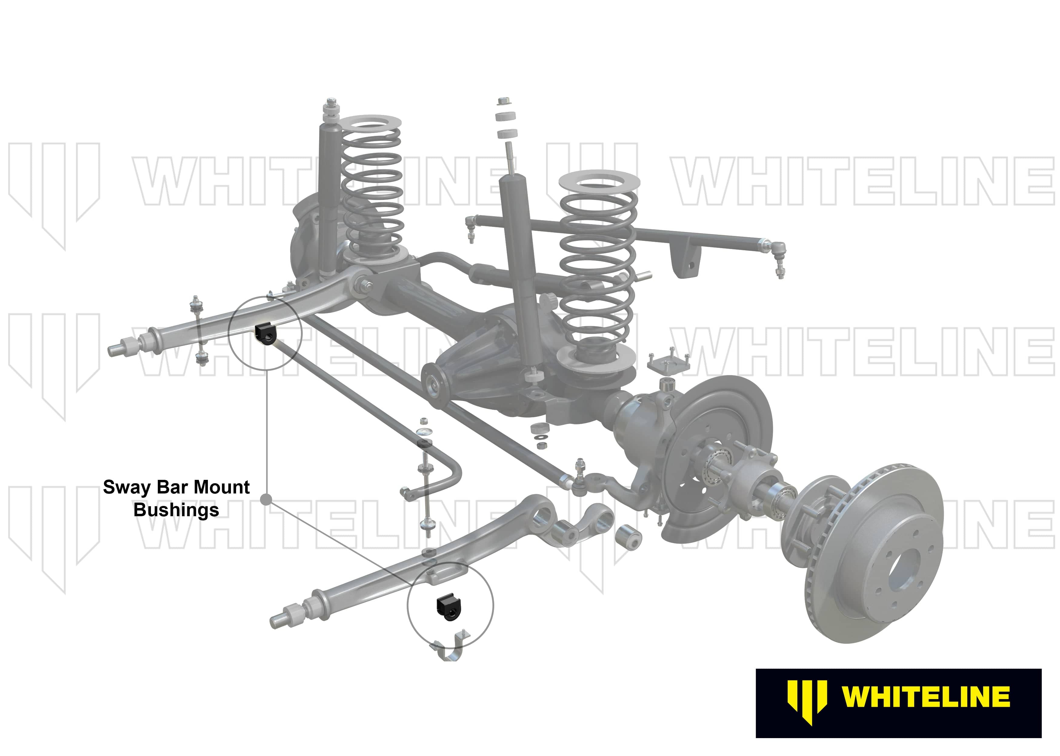 Whiteline 7 x 14 x 20 cm / Heavy duty - measure bar size, use with KS30 mounting saddle Universal Sway Bar Mount - Bushing Kit 33mm Heavy Duty SR