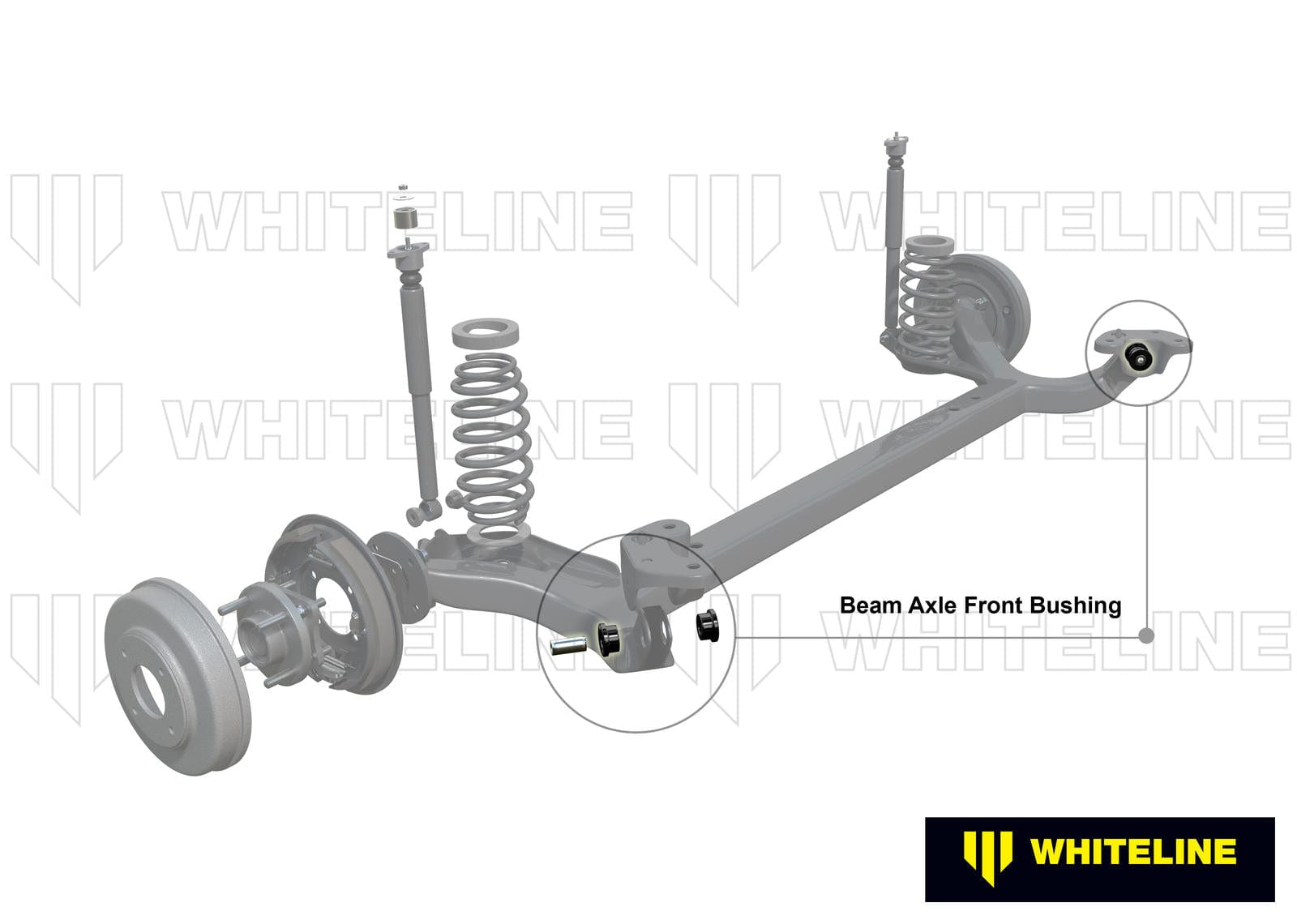 Whiteline 7 x 14 x 20 cm / Inserts Rear Beam Axle - Bushing Kit to Suit Audi, Seat, Skoda and Volkswagen PQ24 SR