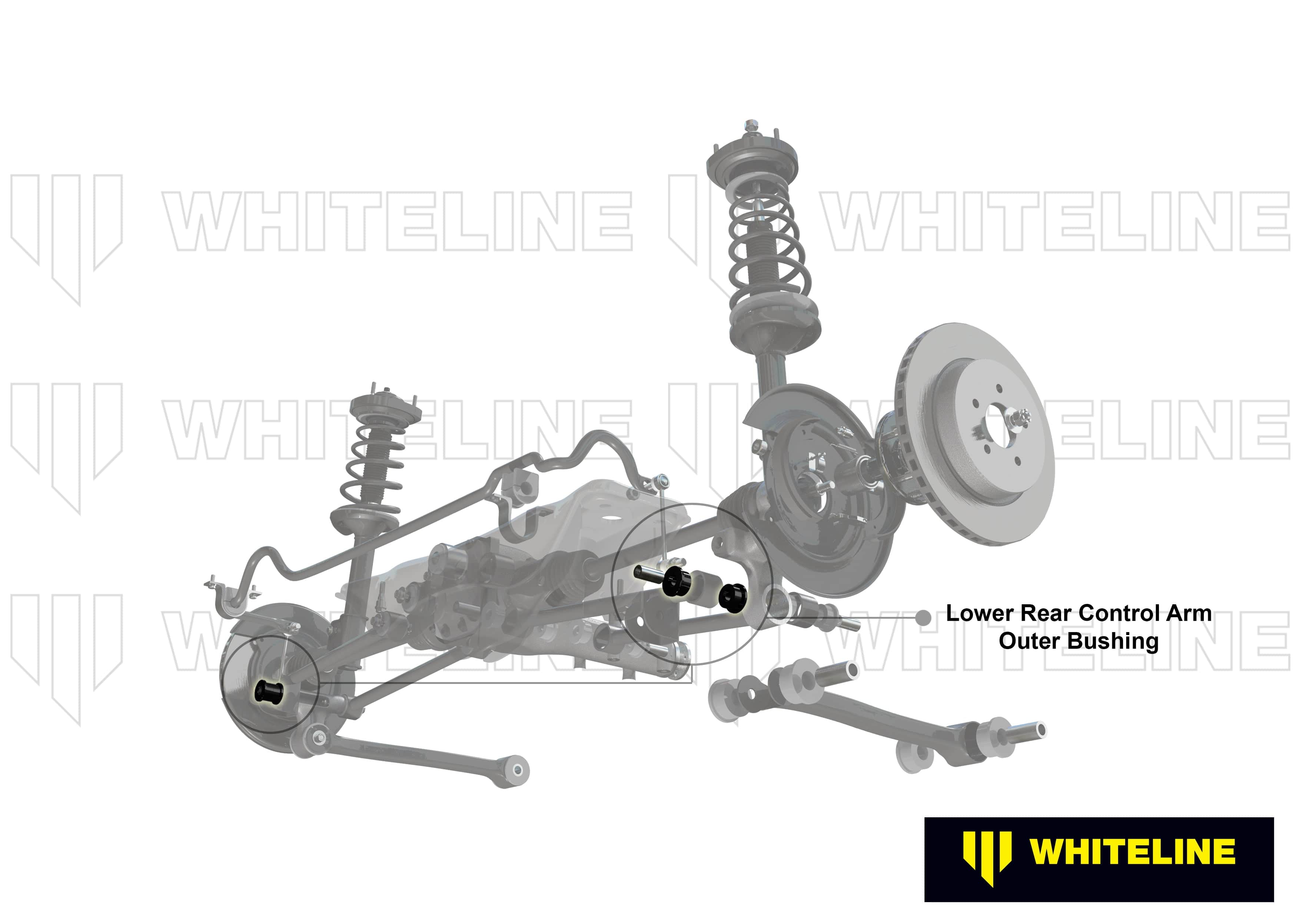 Whiteline 7 x 14 x 20 cm / Performance Alignment - adds +/- 1.5deg camber Rear Control Arm Upper Rear - Outer Bushing Kit Double Offset to Suit Mazda RX-7 FC Series IV, V SR