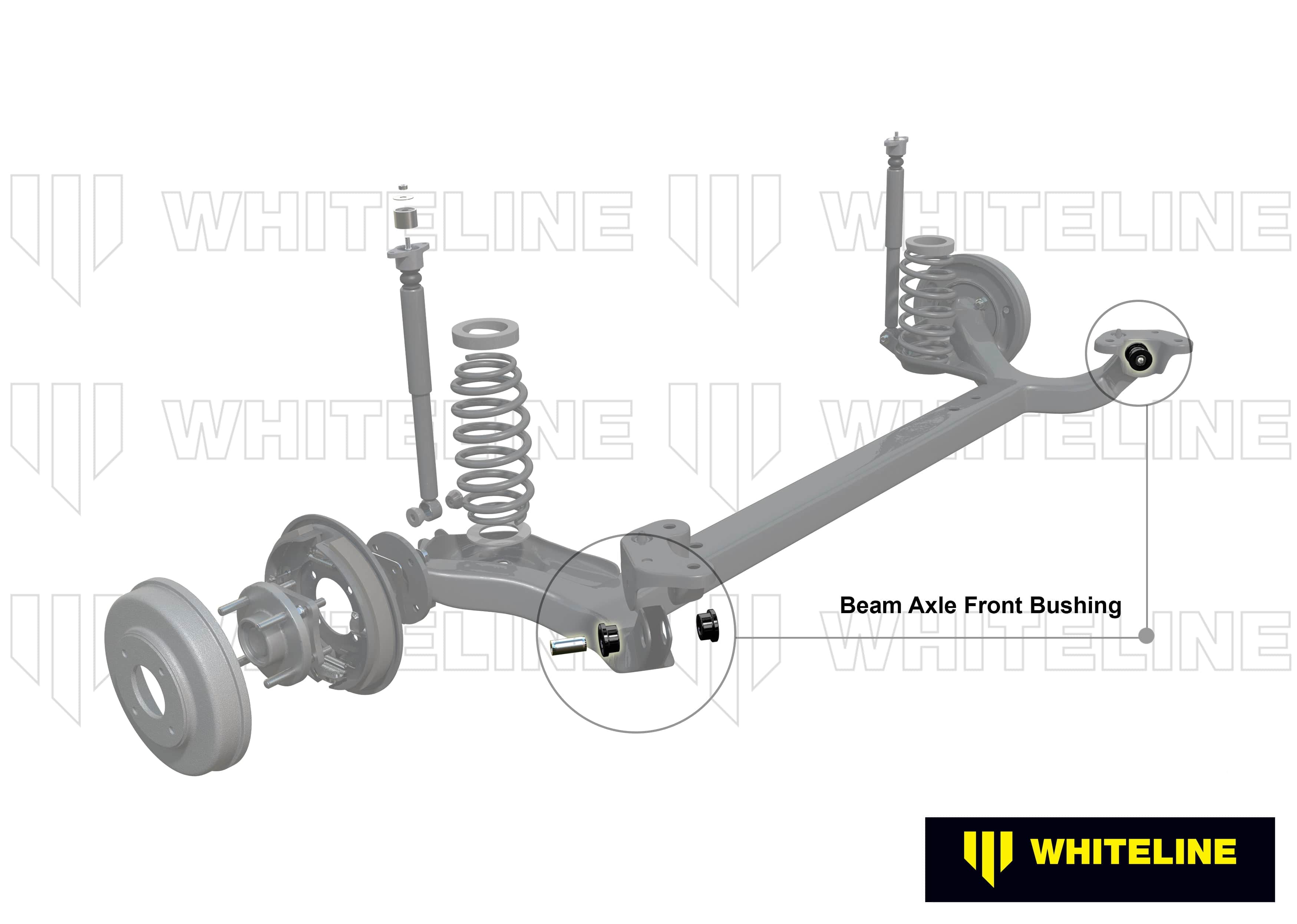 Whiteline 7 x 14 x 20 cm Rear Beam Axle - Bushing Kit to Suit VW Golf Mk2 and Jetta Mk2 A2 SR
